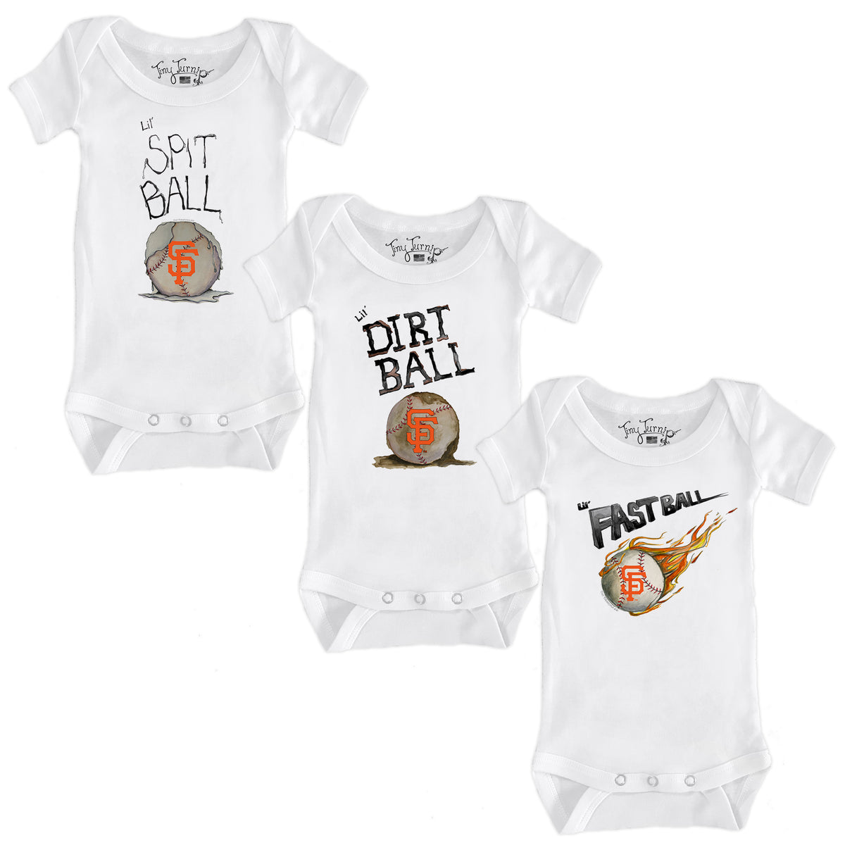 San Francisco Giants Lil' Baseball Short Sleeve Snapper Bundle