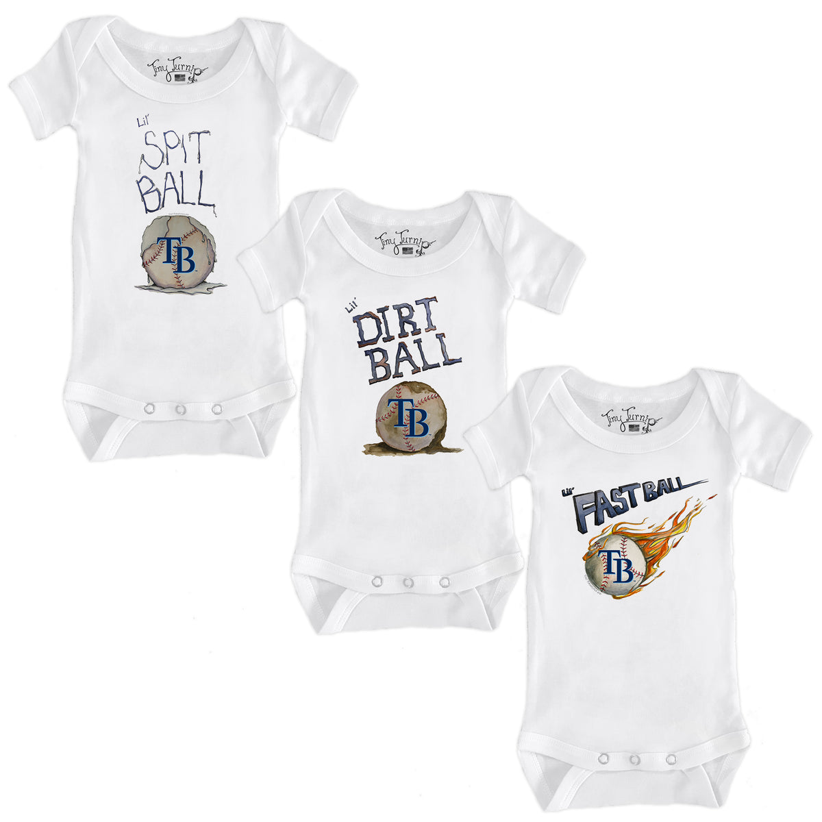 Tampa Bay Rays Lil' Baseball Short Sleeve Snapper Bundle