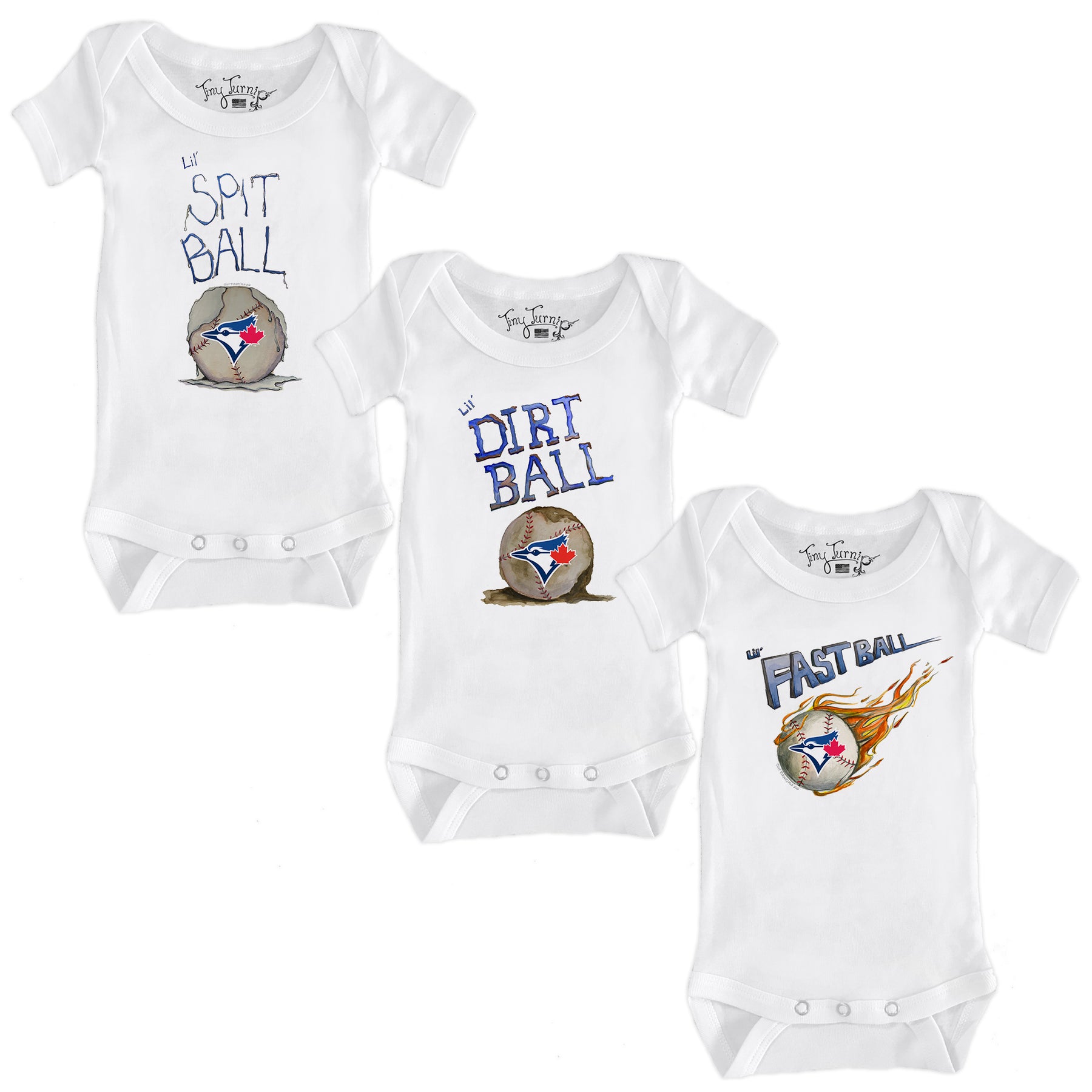 Toronto Blue Jays Lil' Baseball Short Sleeve Snapper Bundle