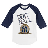 New York Yankees Dirt Ball 3/4 Navy Blue Sleeve Raglan