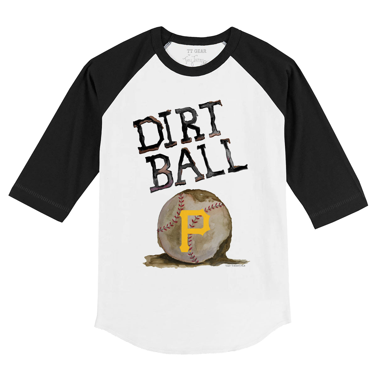 Pittsburgh Pirates Dirt Ball 3/4 Black Sleeve Raglan