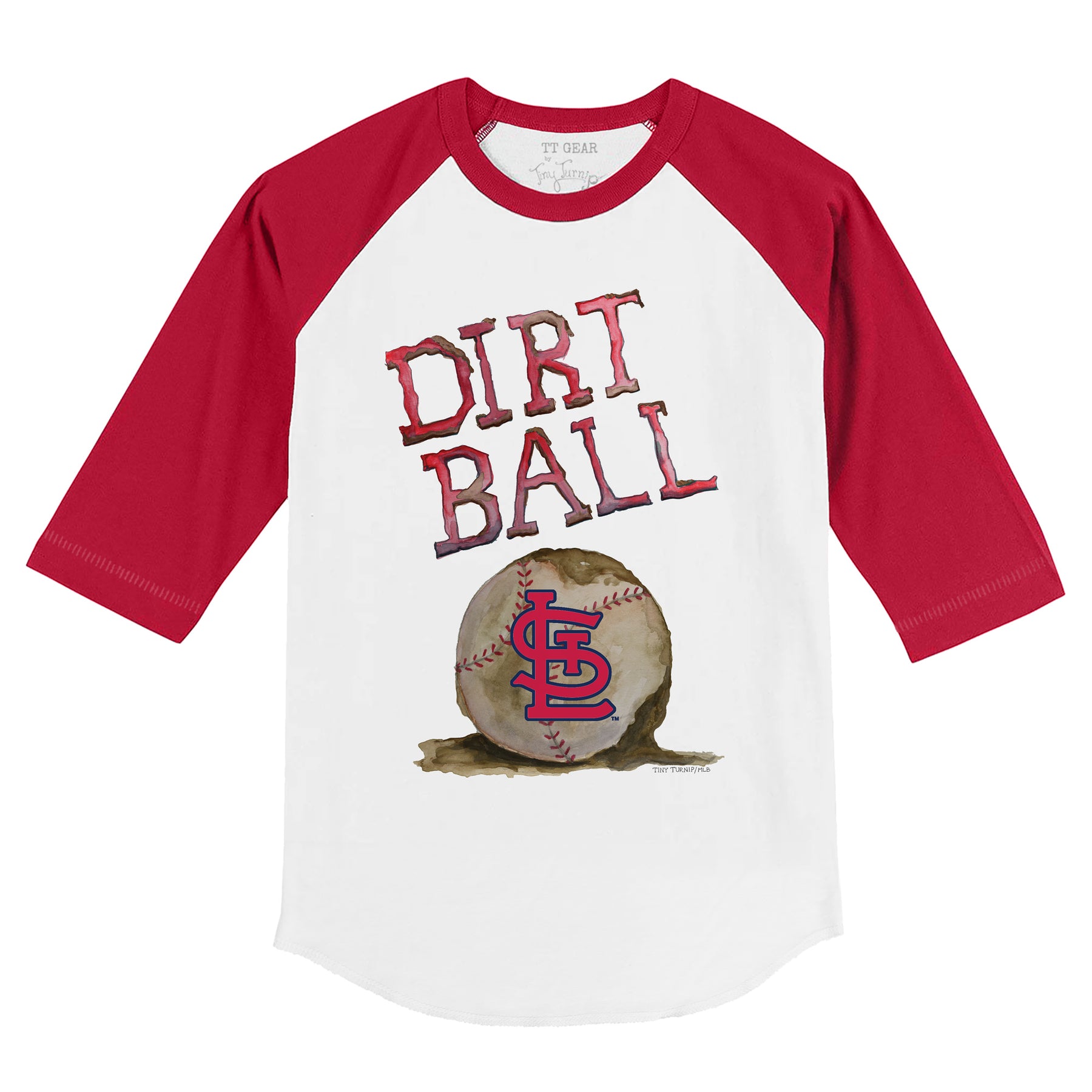 St. Louis Cardinals Dirt Ball 3/4 Red Sleeve Raglan