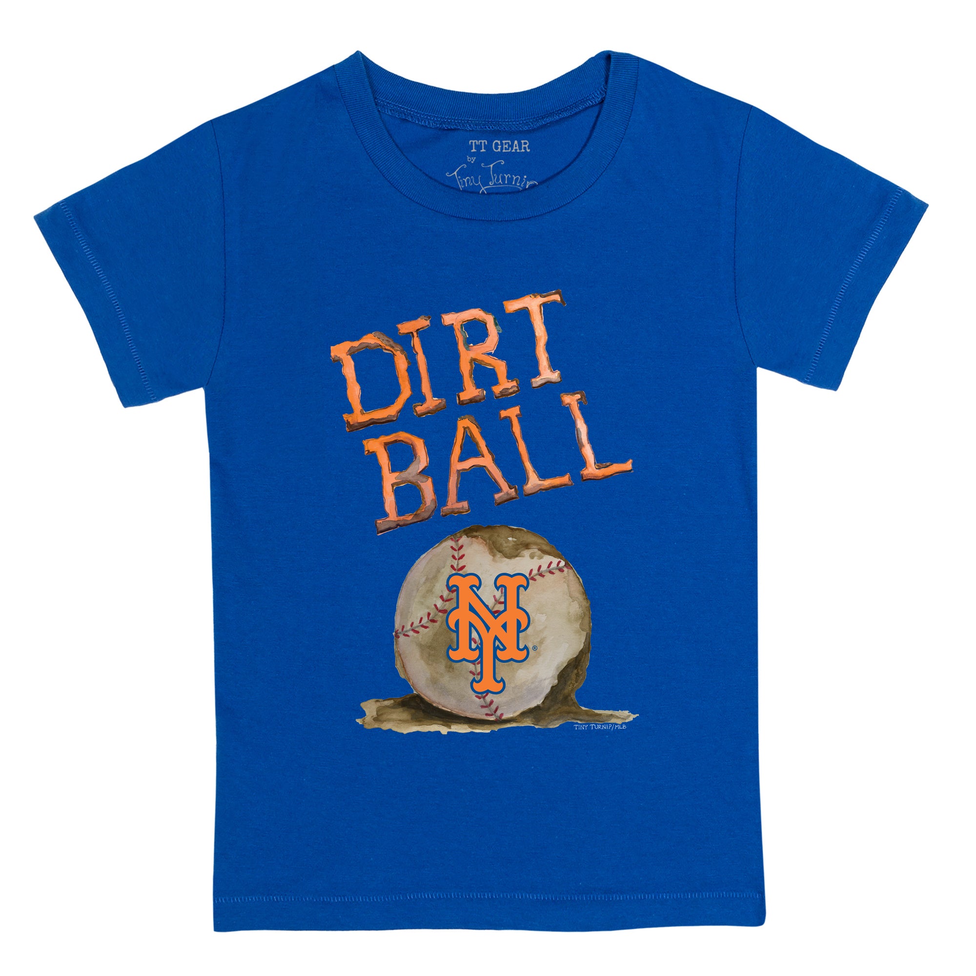Tiny Turnip Houston Astros Infant White/Navy Dirt Ball Raglan 3/4