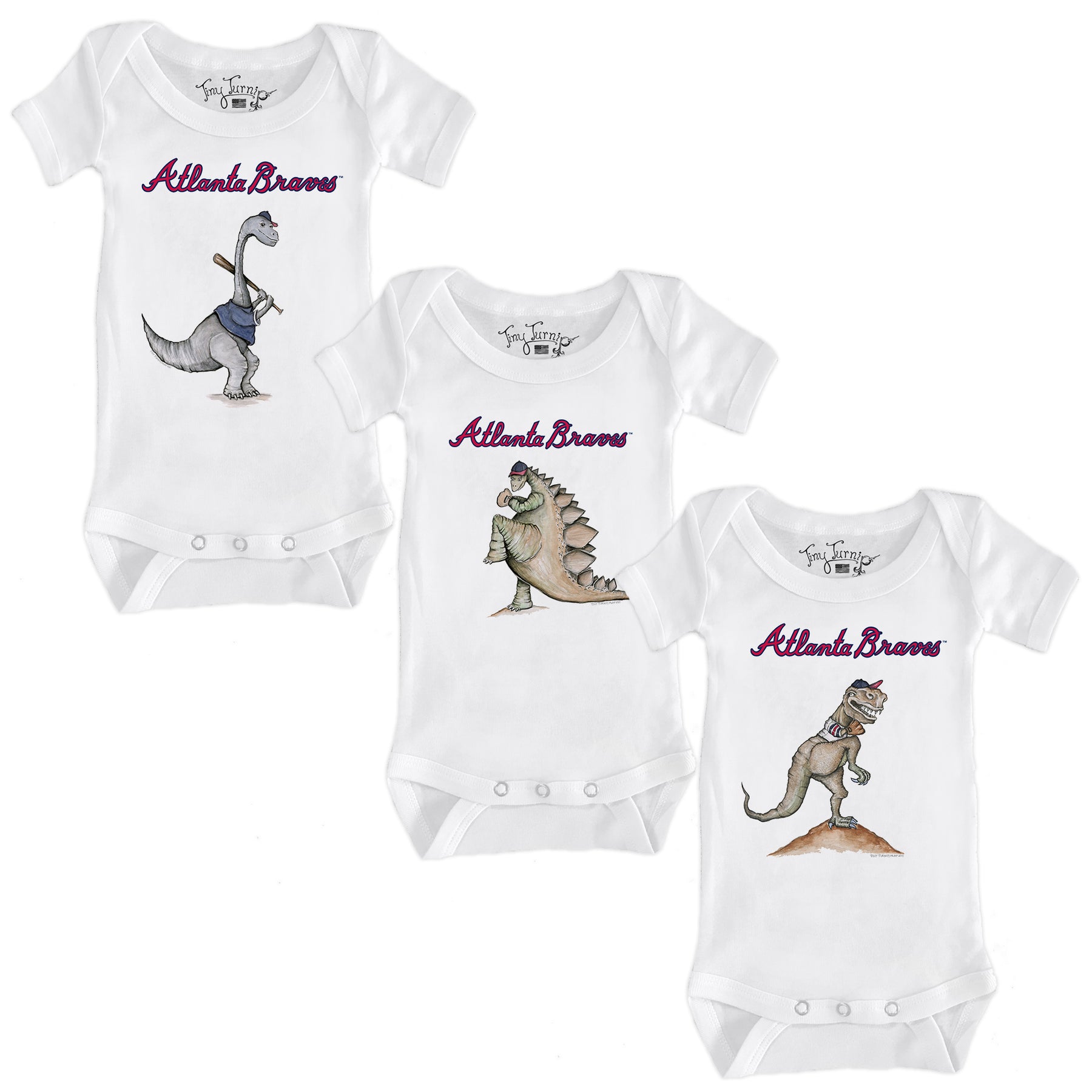 Atlanta Braves Dino Short Sleeve Snapper Bundle