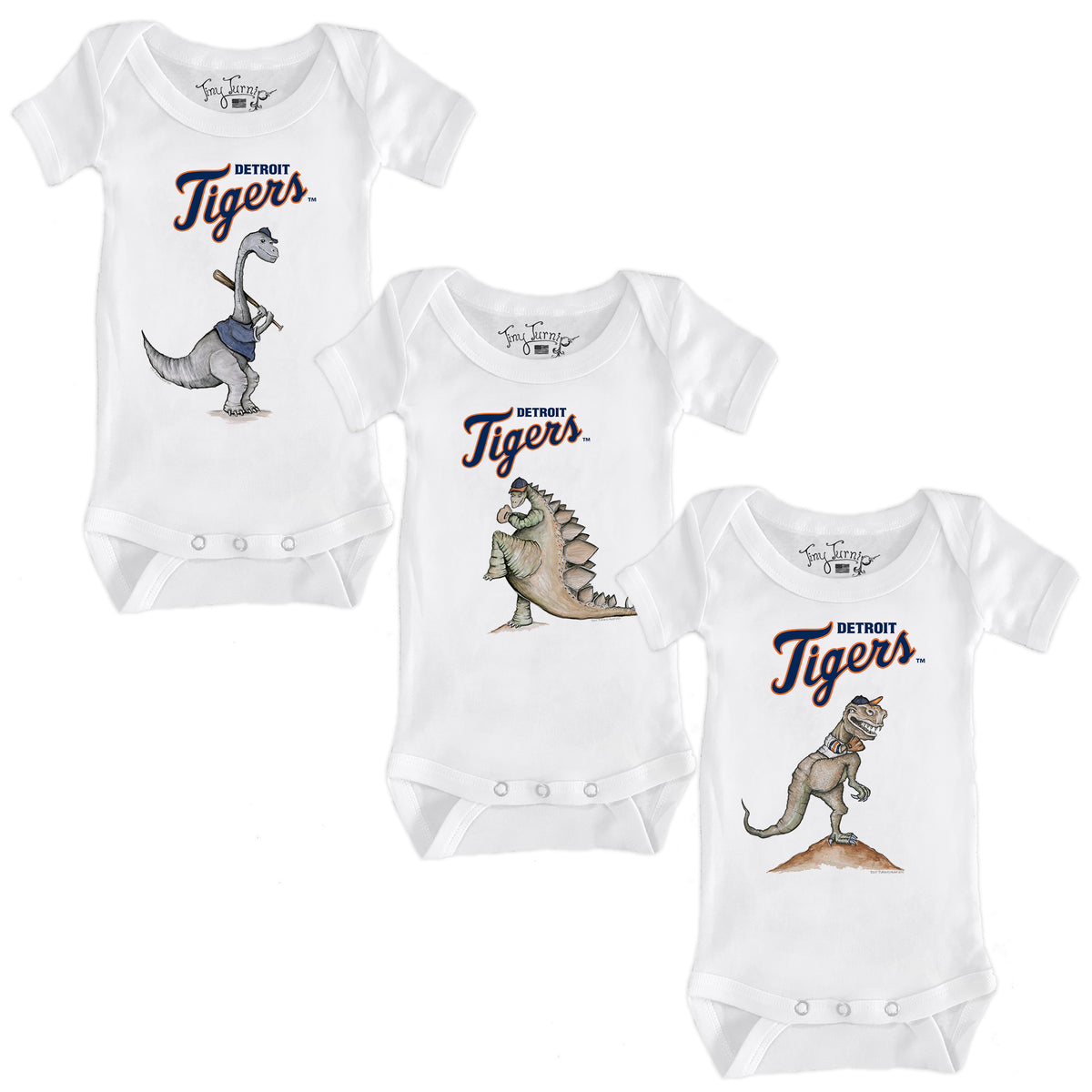 Detroit Tigers Dino Short Sleeve Snapper Bundle