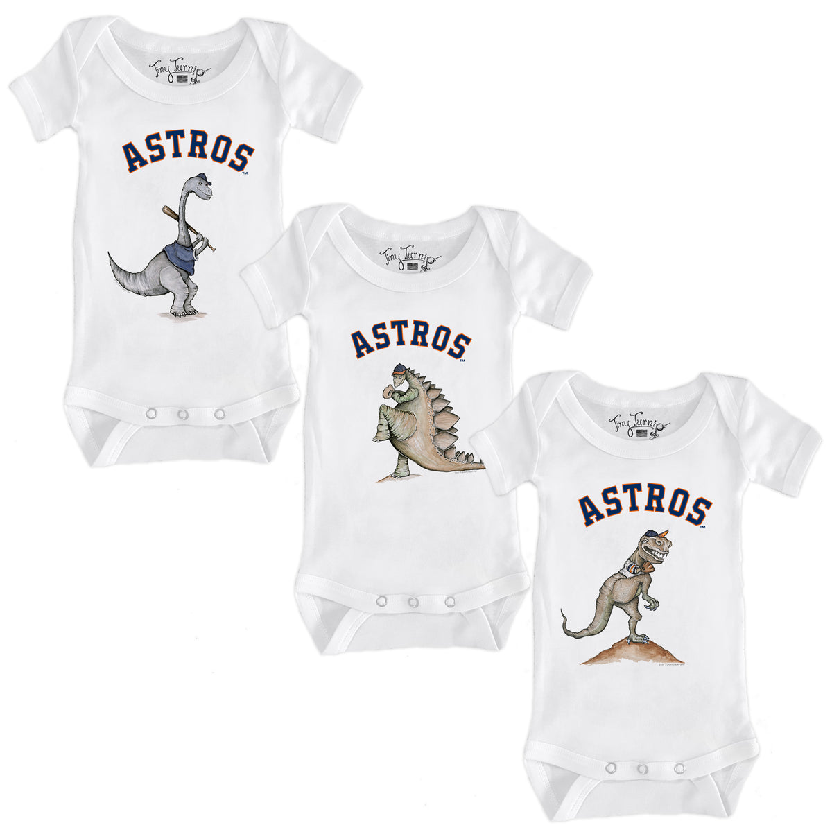 Houston Astros Dino Short Sleeve Snapper Bundle