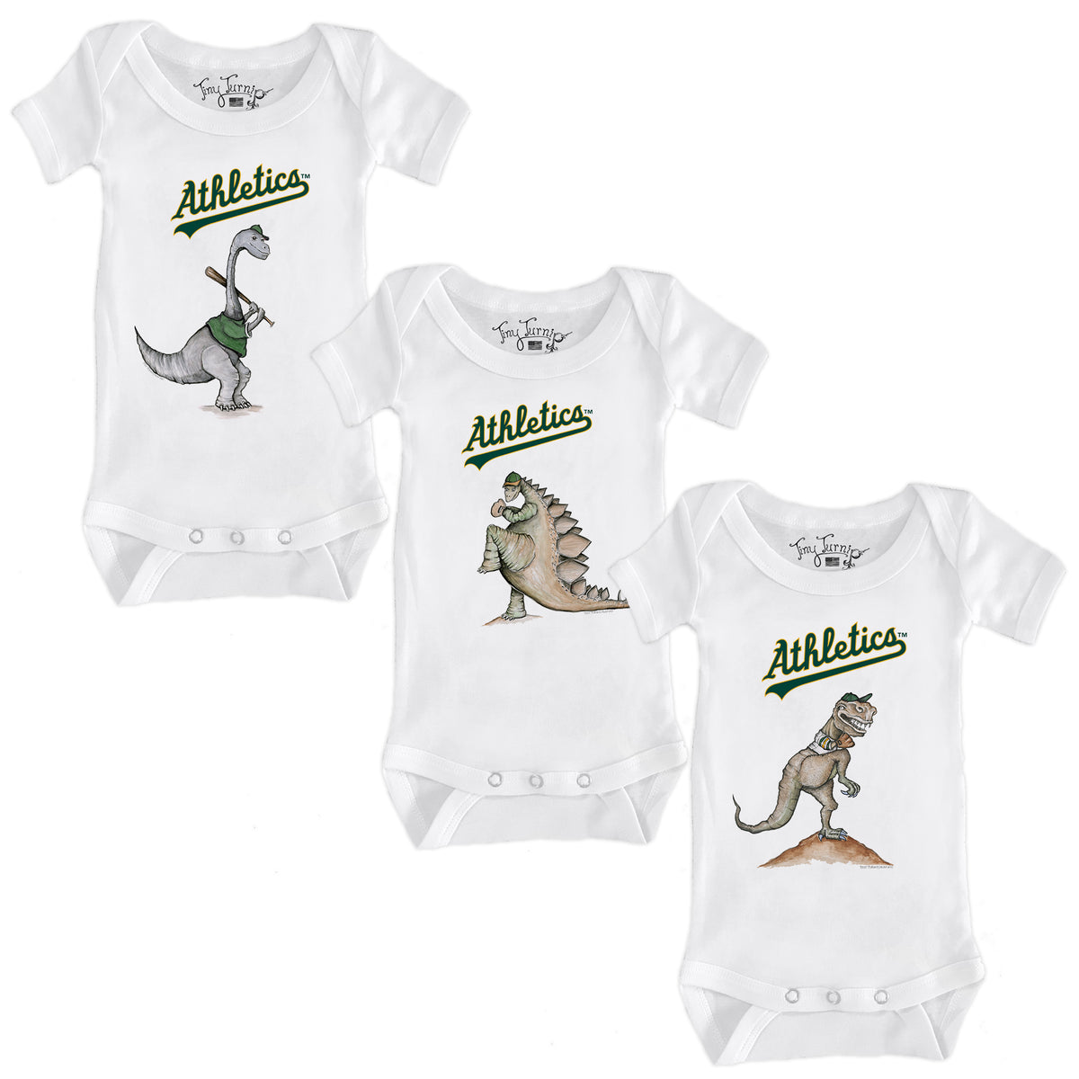 Oakland Athletics Dino Short Sleeve Snapper Bundle