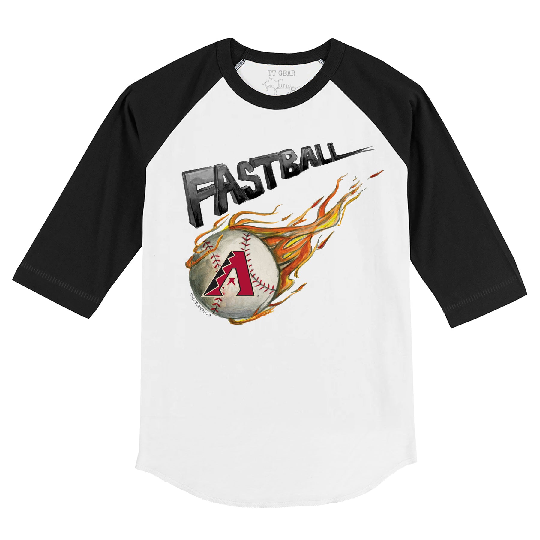 Arizona Diamondbacks Fastball 3/4 Black Sleeve Raglan