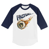 Milwaukee Brewers Fastball 3/4 Navy Blue Sleeve Raglan