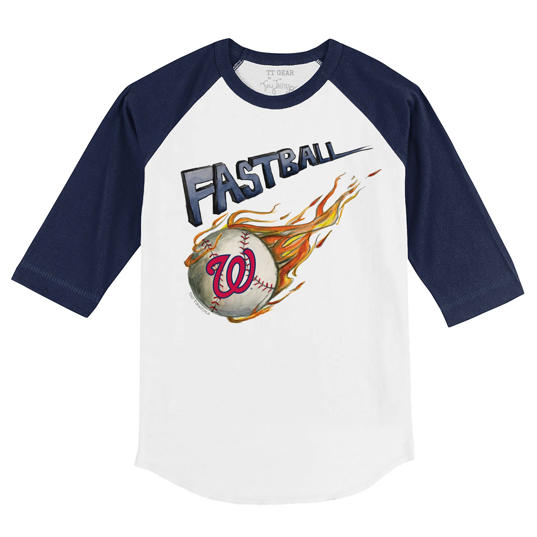 Washington Nationals Fastball 3/4 Navy Blue Sleeve Raglan