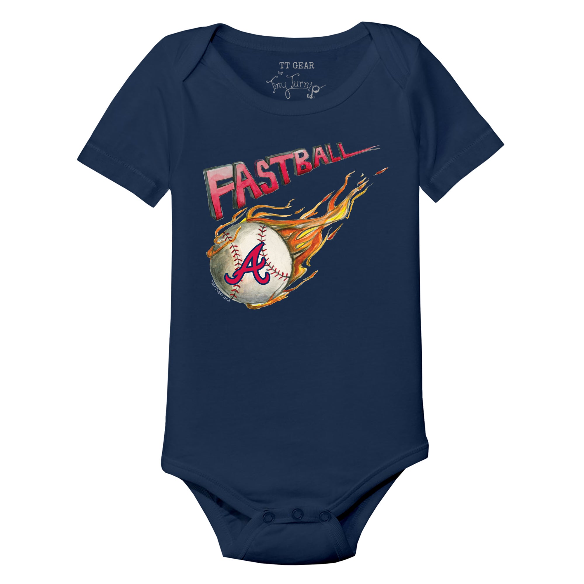 Atlanta Braves Tiny Turnip Infant Fastball T-Shirt - Navy