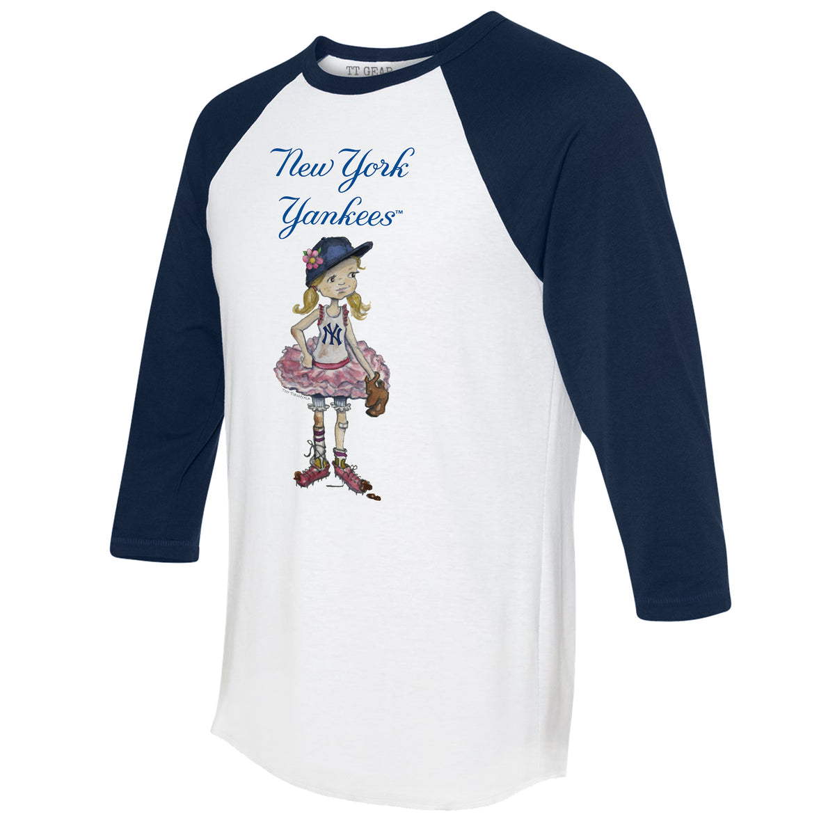 New York Yankees Babes 3/4 Navy Blue Sleeve Raglan