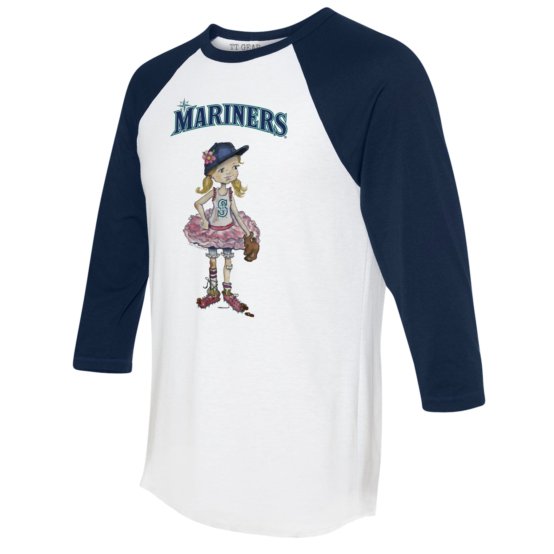 Seattle Mariners Babes 3/4 Navy Blue Sleeve Raglan