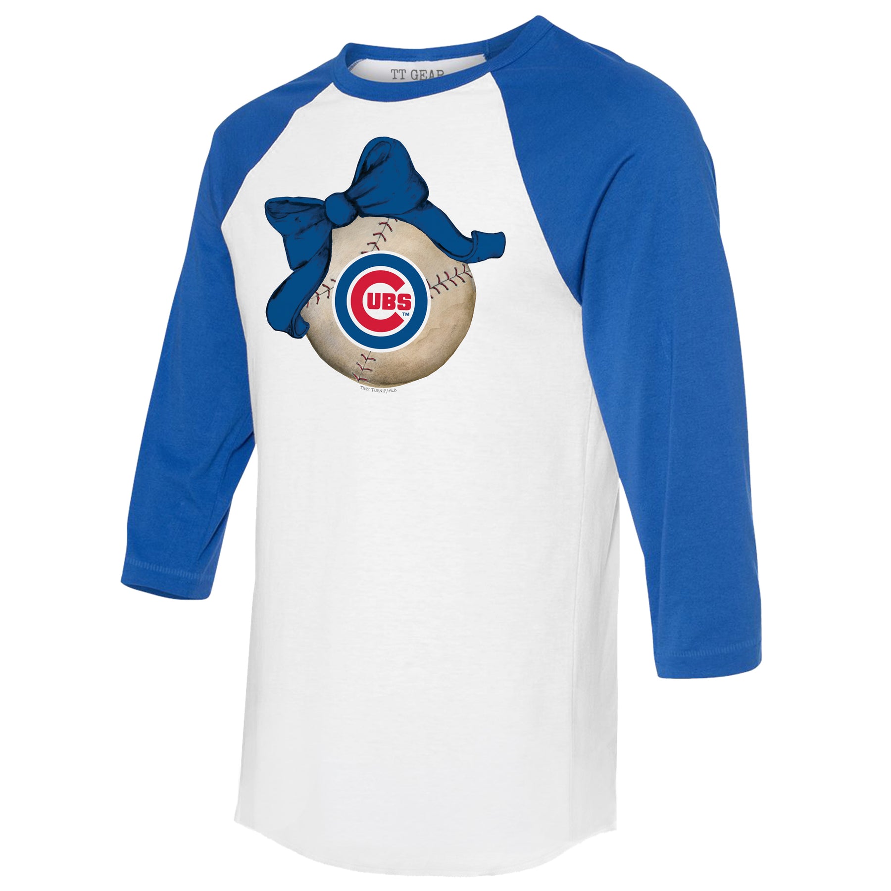 Chicago Cubs Baseball Bow 3/4 Red Sleeve Raglan