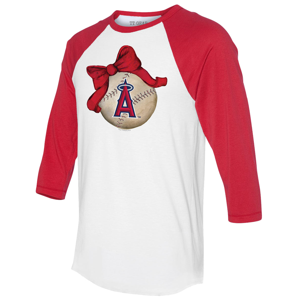 Los Angeles Angels Baseball Bow 3/4 Red Sleeve Raglan