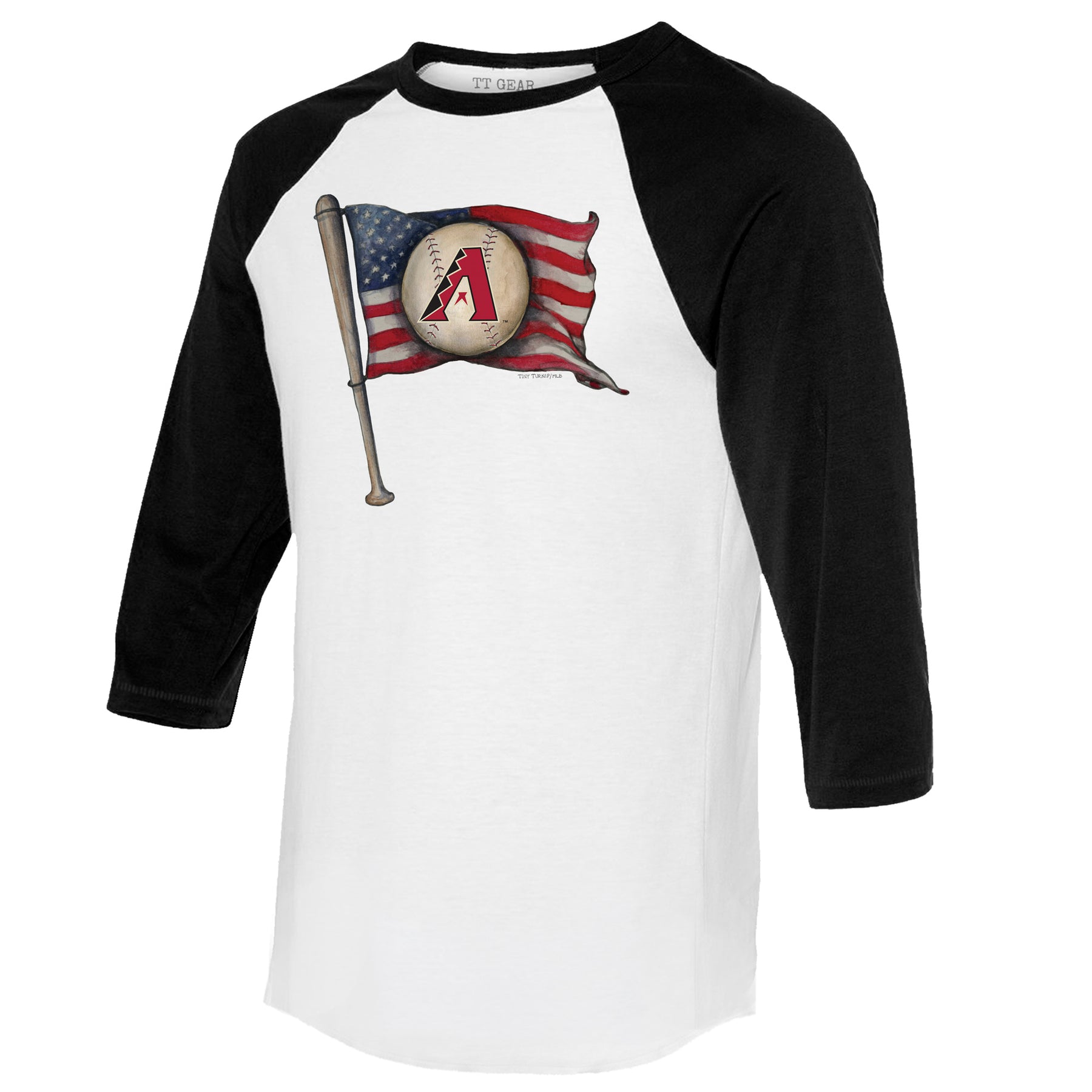 Arizona Diamondbacks Baseball Flag 3/4 Black Sleeve Raglan