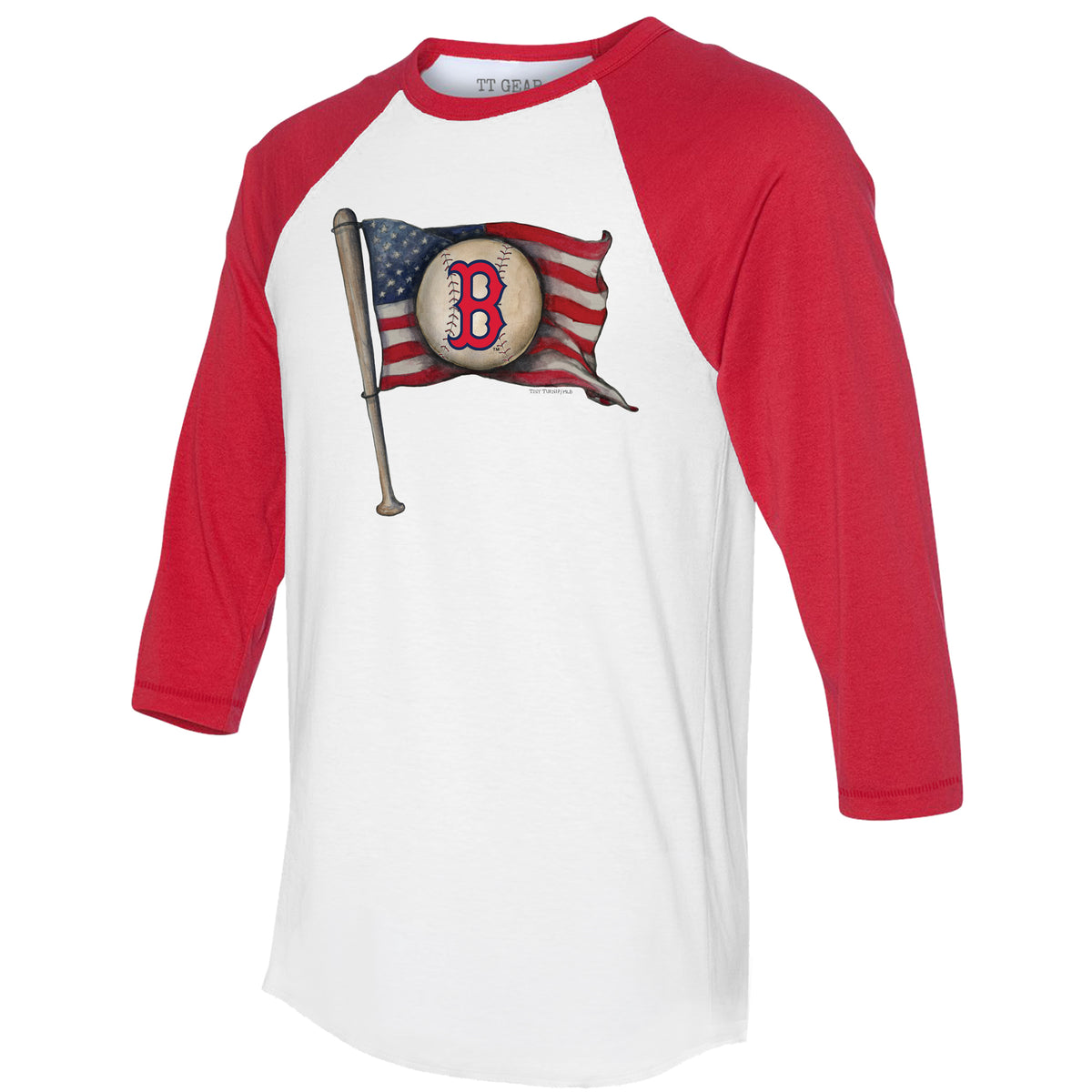 Boston Red Sox Baseball Flag 3/4 Red Sleeve Raglan