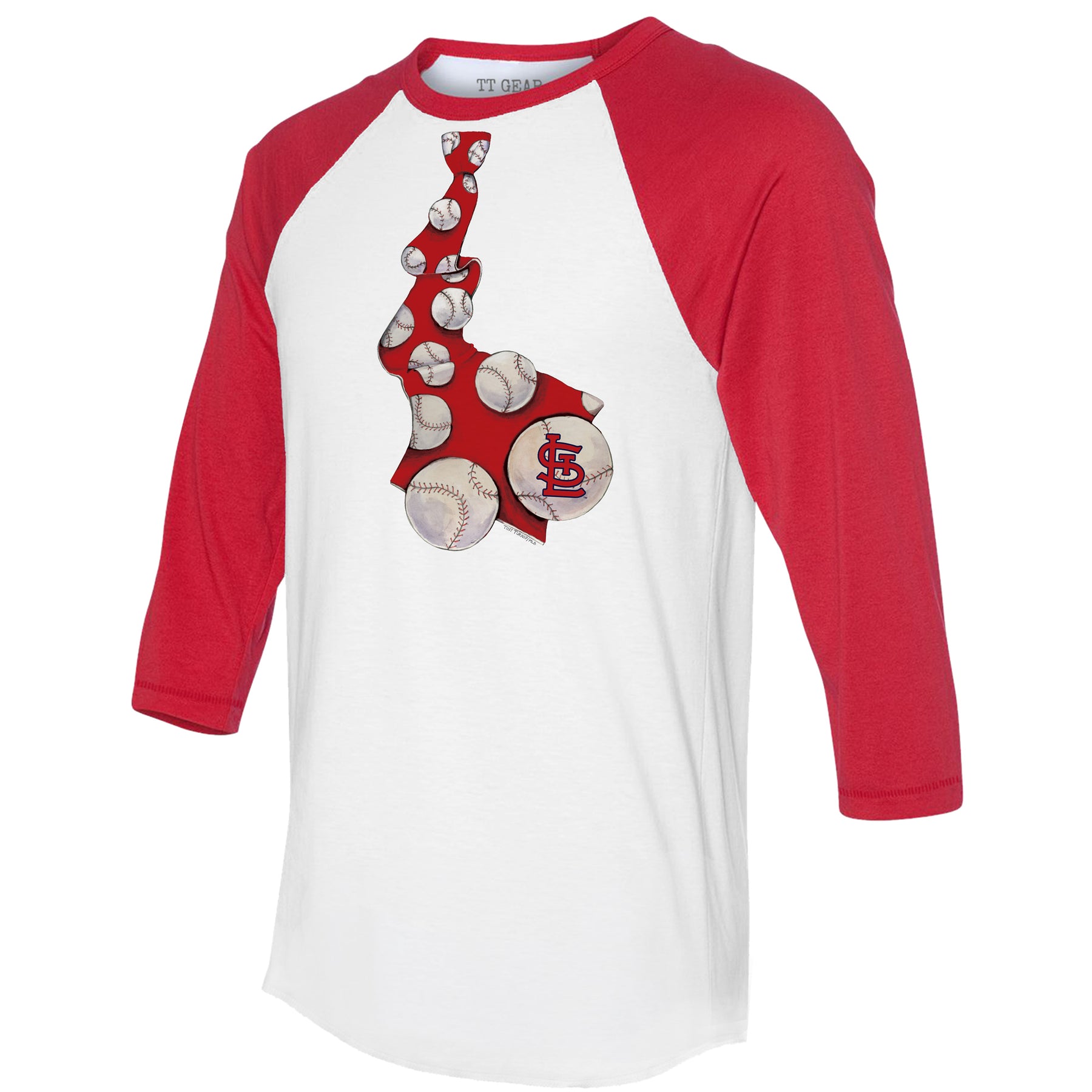 St. Louis Cardinals Tie 3/4 Red Sleeve Raglan