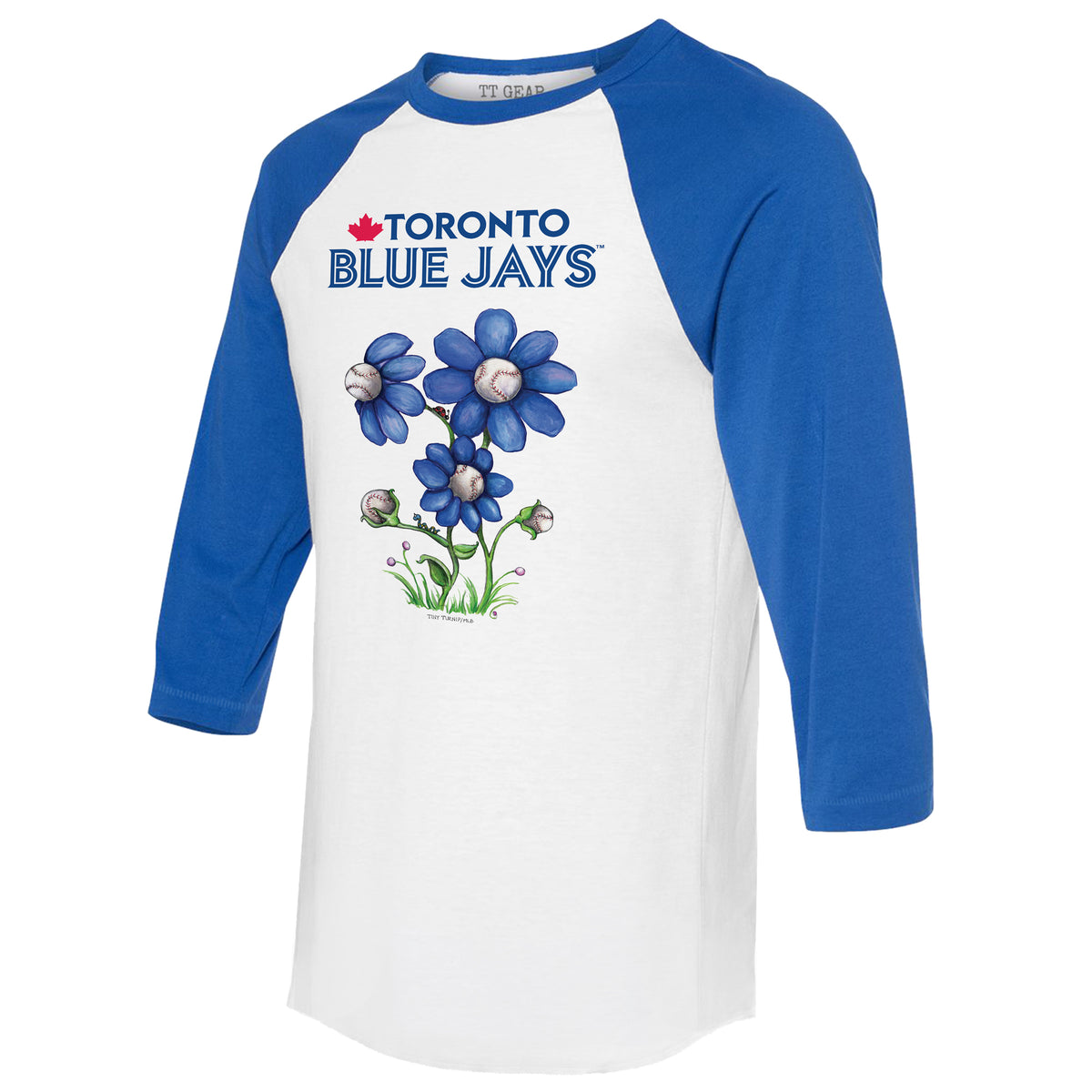 Toronto Blue Jays Blooming Baseballs 3/4 Royal Blue Sleeve Raglan