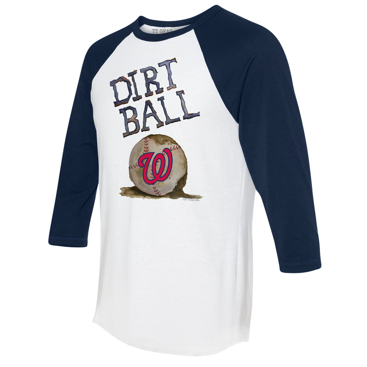 Washington Nationals Dirt Ball 3/4 Navy Blue Sleeve Raglan