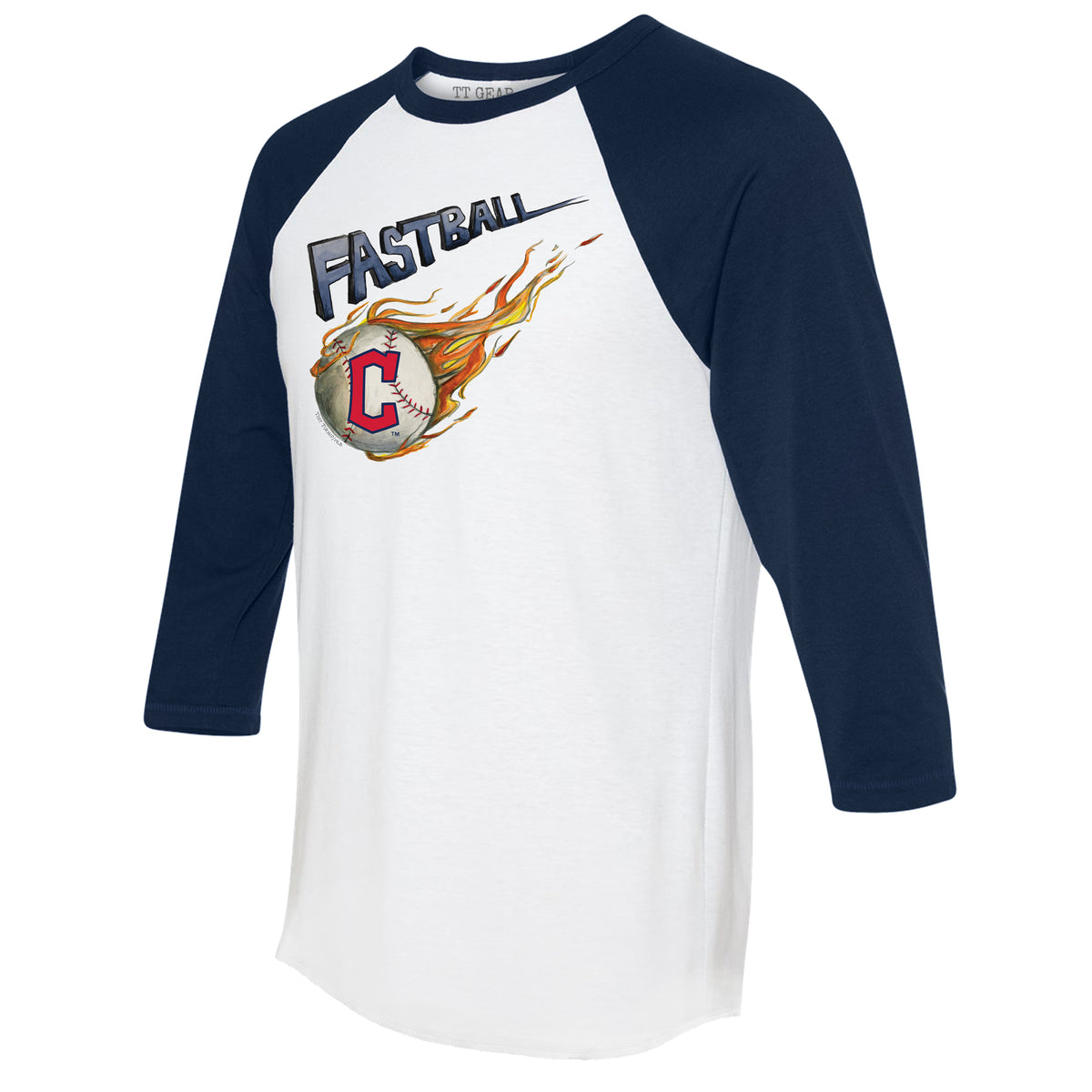 Cleveland Guardians Fastball 3/4 Navy Blue Sleeve Raglan