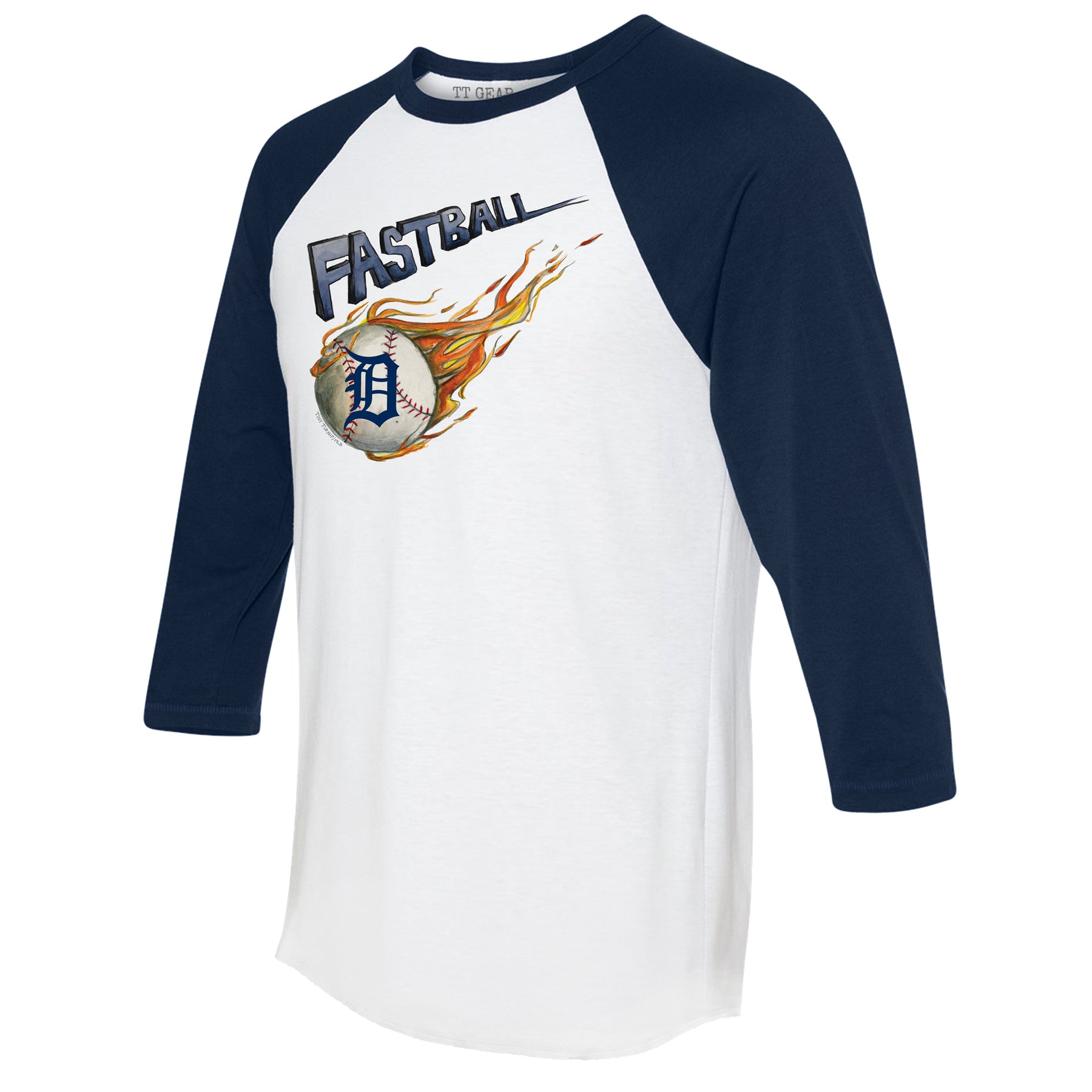 Detroit Tigers Fastball 3/4 Navy Blue Sleeve Raglan