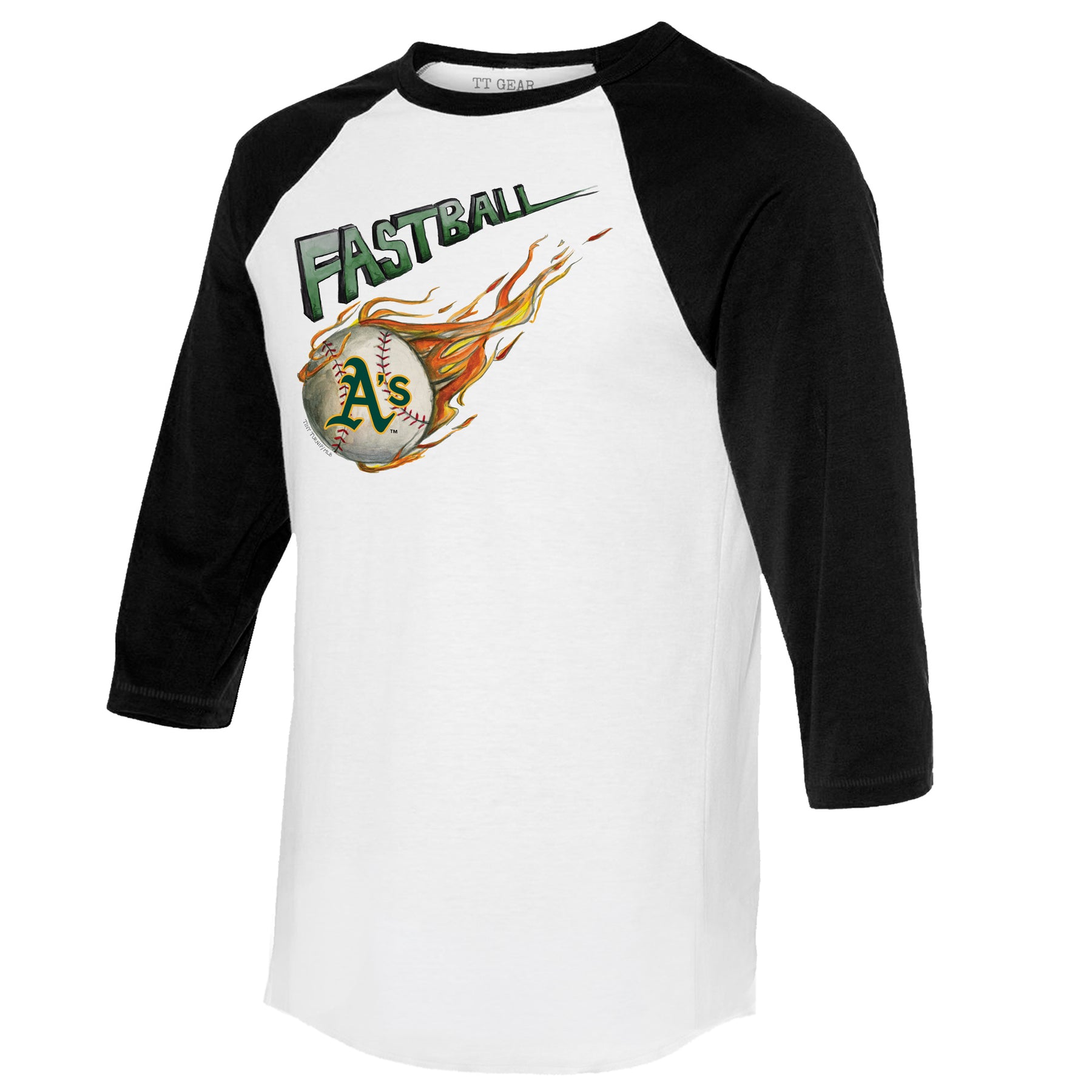 Oakland Athletics Fastball 3/4 Black Sleeve Raglan