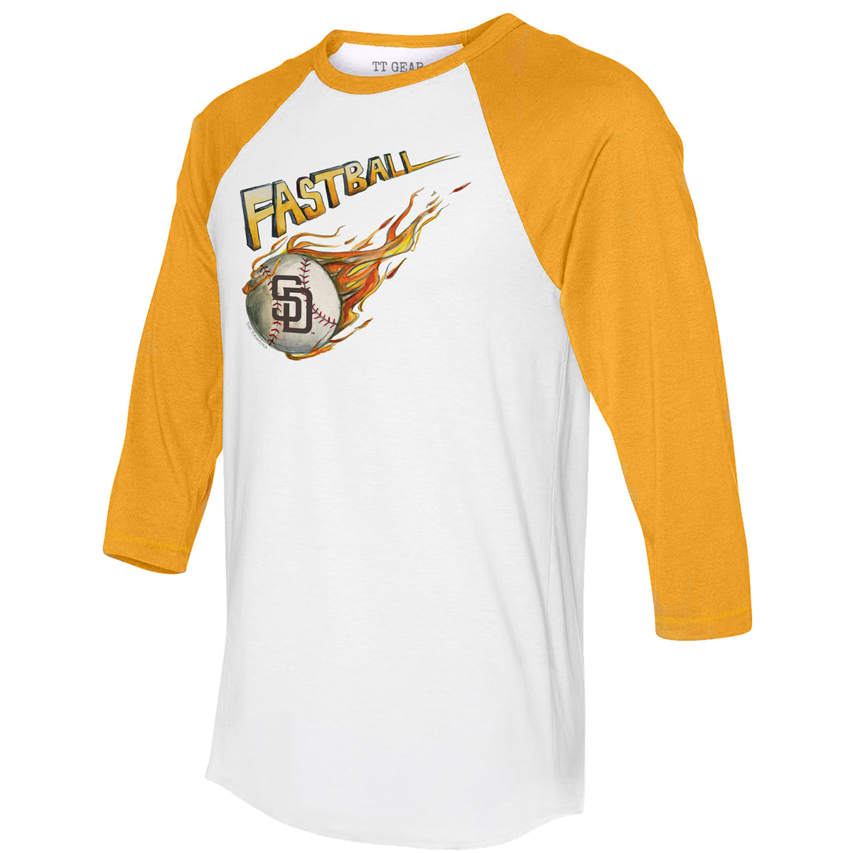 San Diego Padres Fastball 3/4 Gold Sleeve Raglan