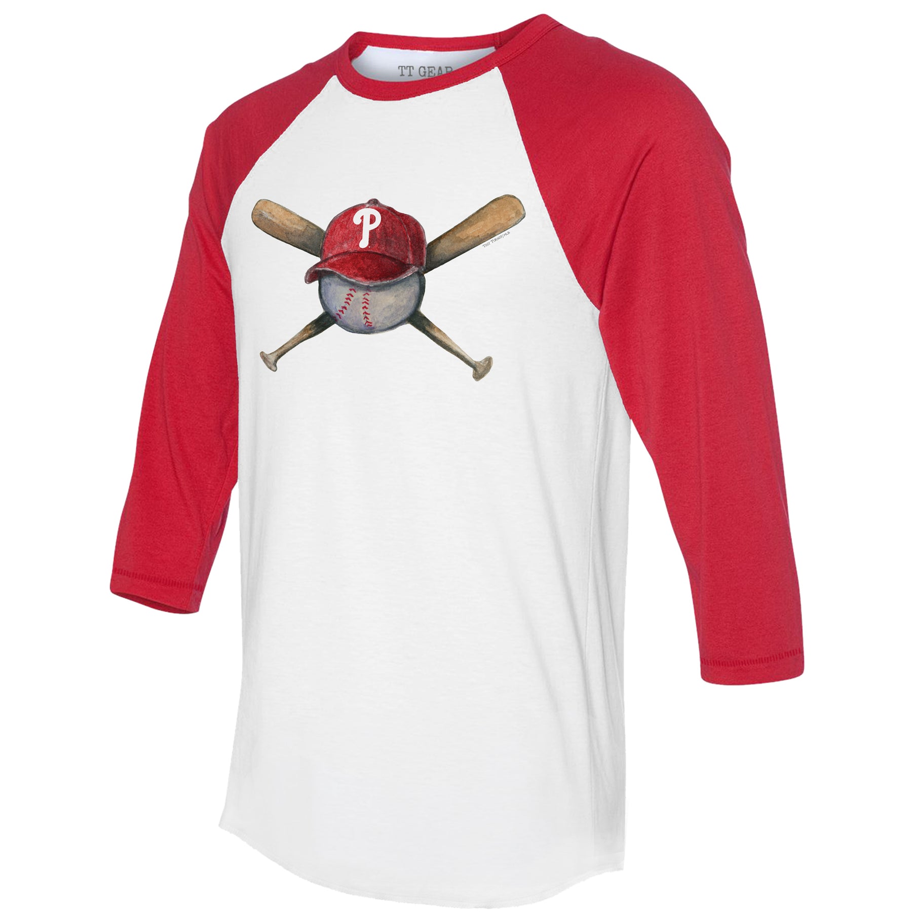 Philadelphia Phillies Hat Crossbats 3/4 Red Sleeve Raglan
