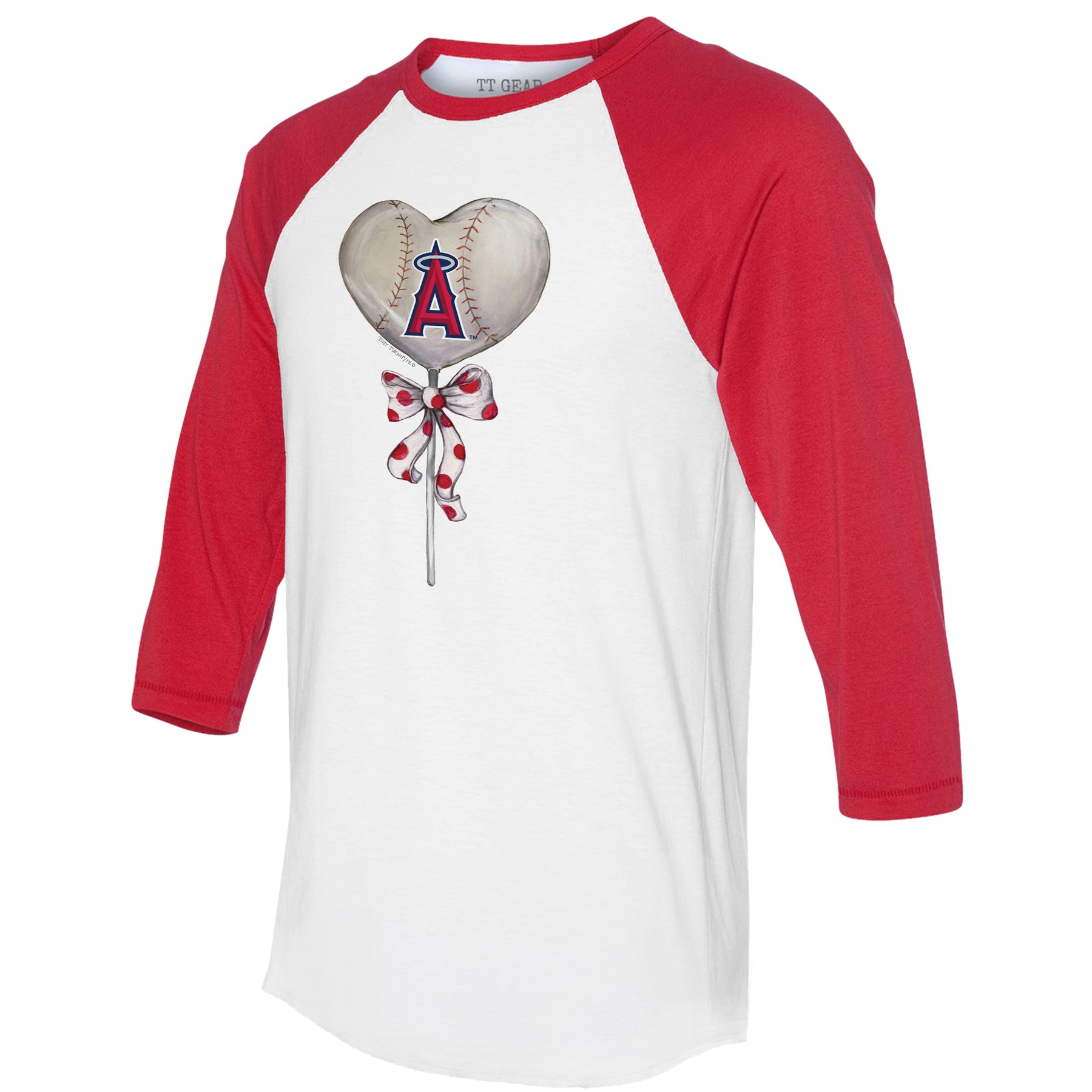 Los Angeles Angels Heart Lolly 3/4 Red Sleeve Raglan