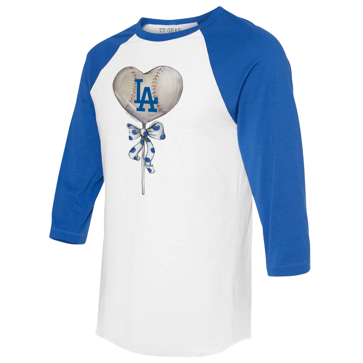 Los Angeles Dodgers Heart Lolly 3/4 Royal Blue Sleeve Raglan