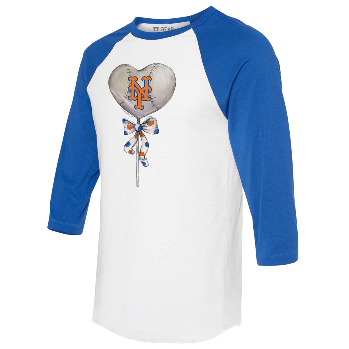 New York Mets Heart Lolly 3/4 Royal Blue Sleeve Raglan