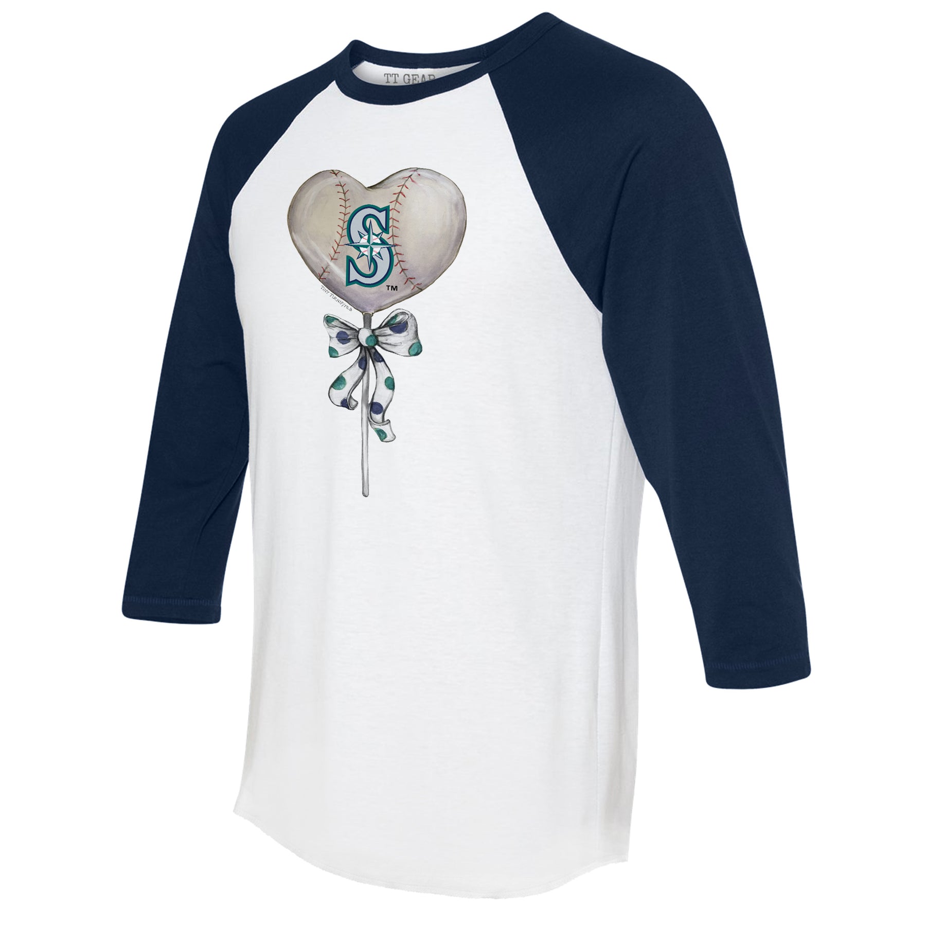 Seattle Mariners Heart Lolly 3/4 Navy Blue Sleeve Raglan
