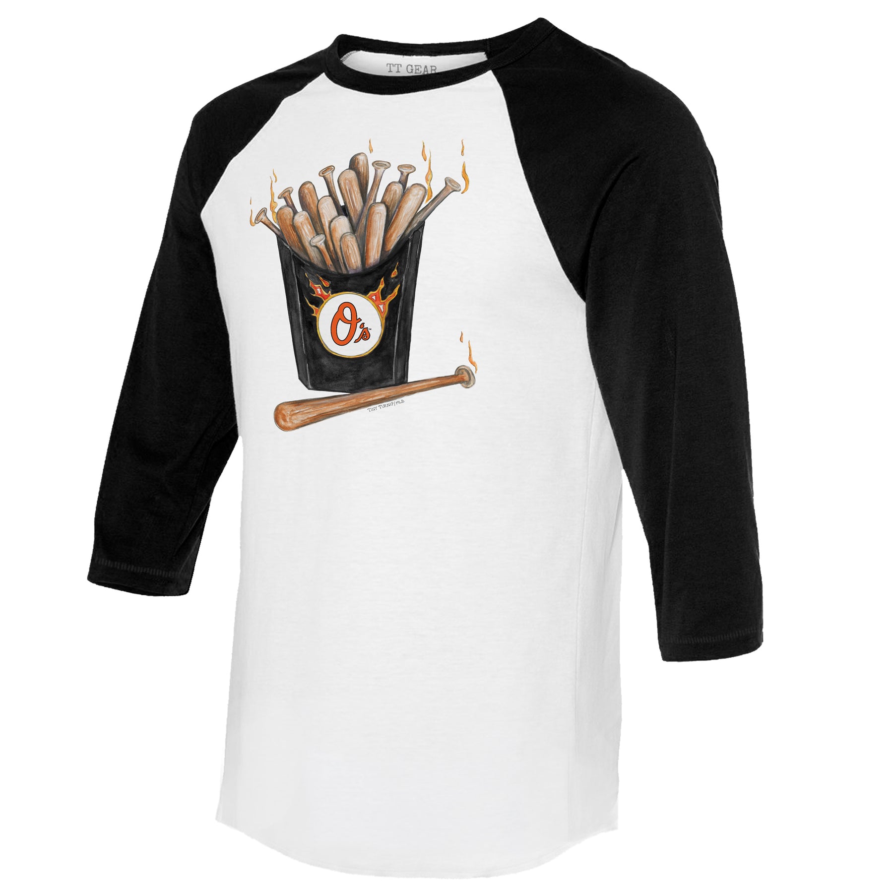 Baltimore Orioles Hot Bats 3/4 Black Sleeve Raglan