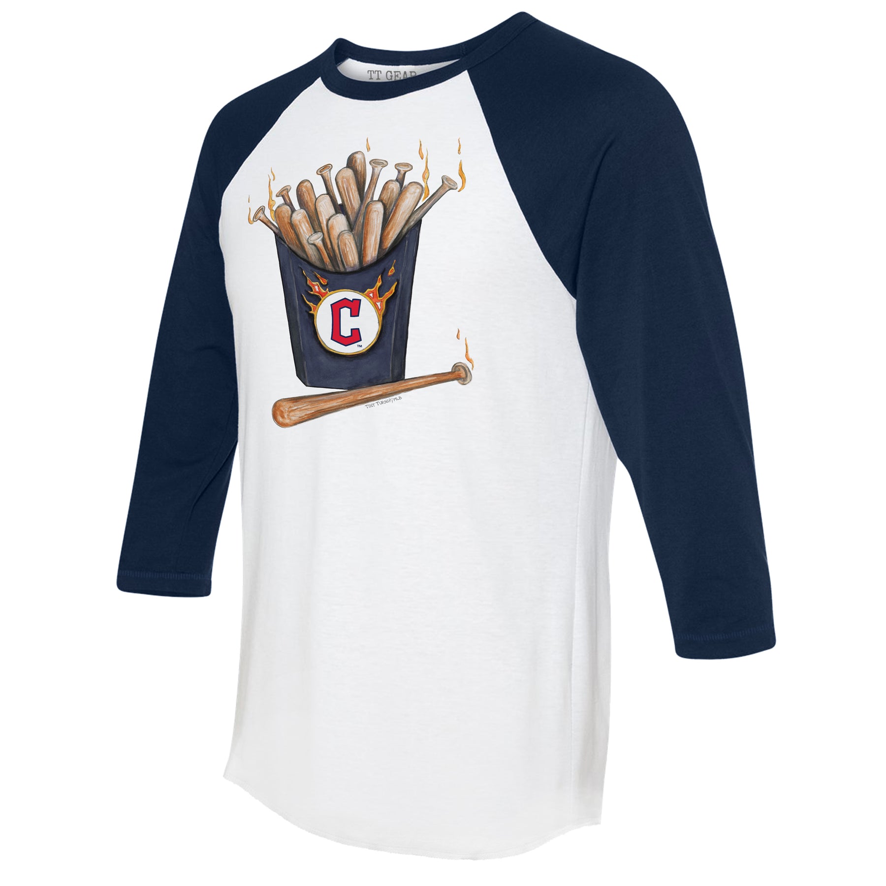 Cleveland Guardians Hot Bats 3/4 Navy Blue Sleeve Raglan