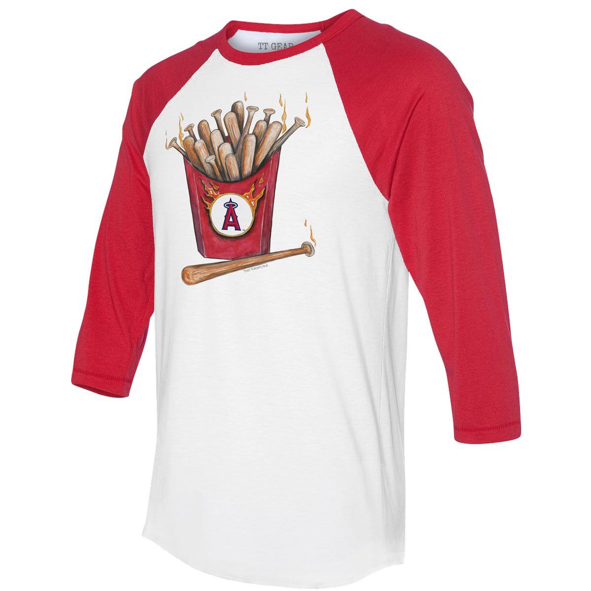 Los Angeles Angels Hot Bats 3/4 Red Sleeve Raglan