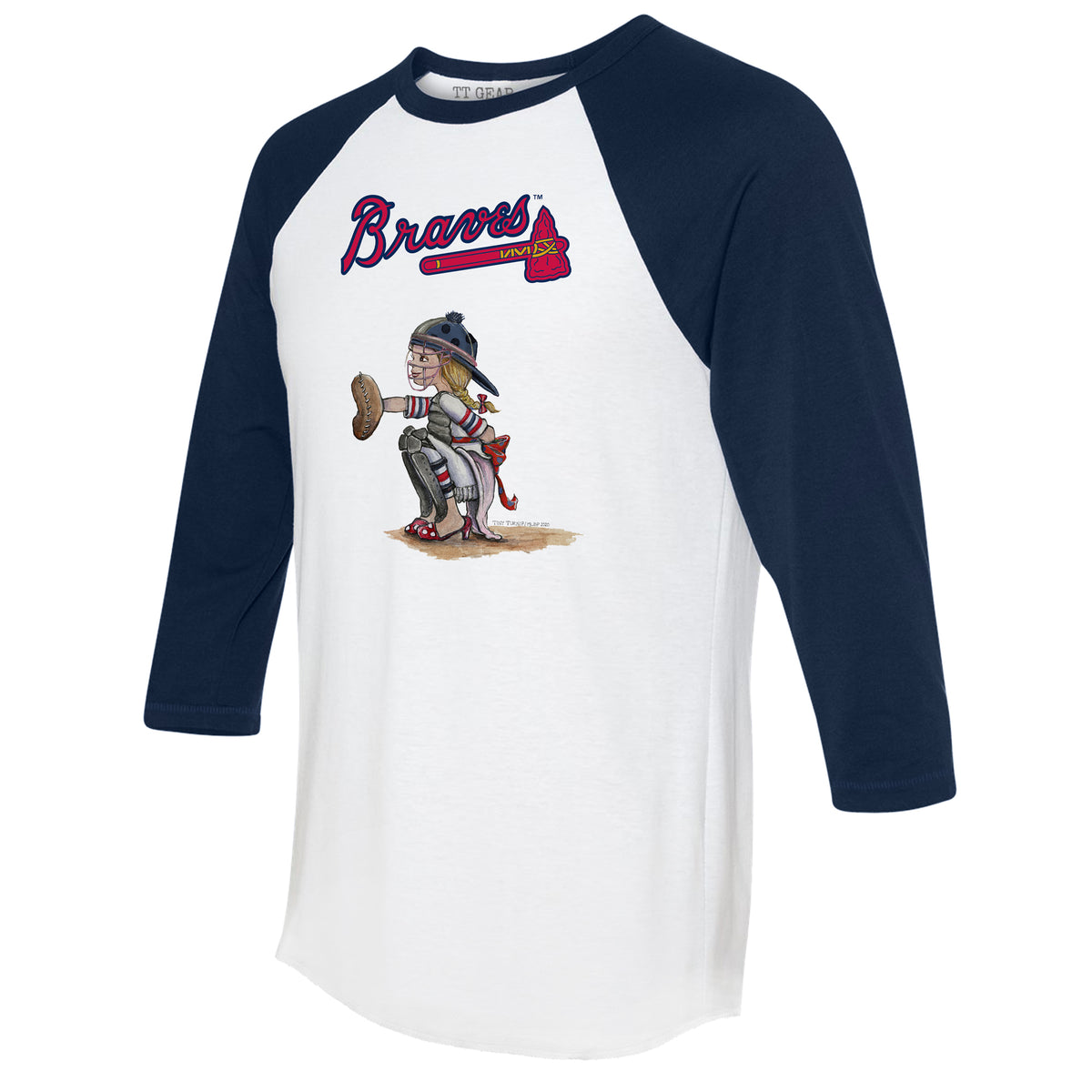 Atlanta Braves Kate the Catcher 3/4 Navy Blue Sleeve Raglan