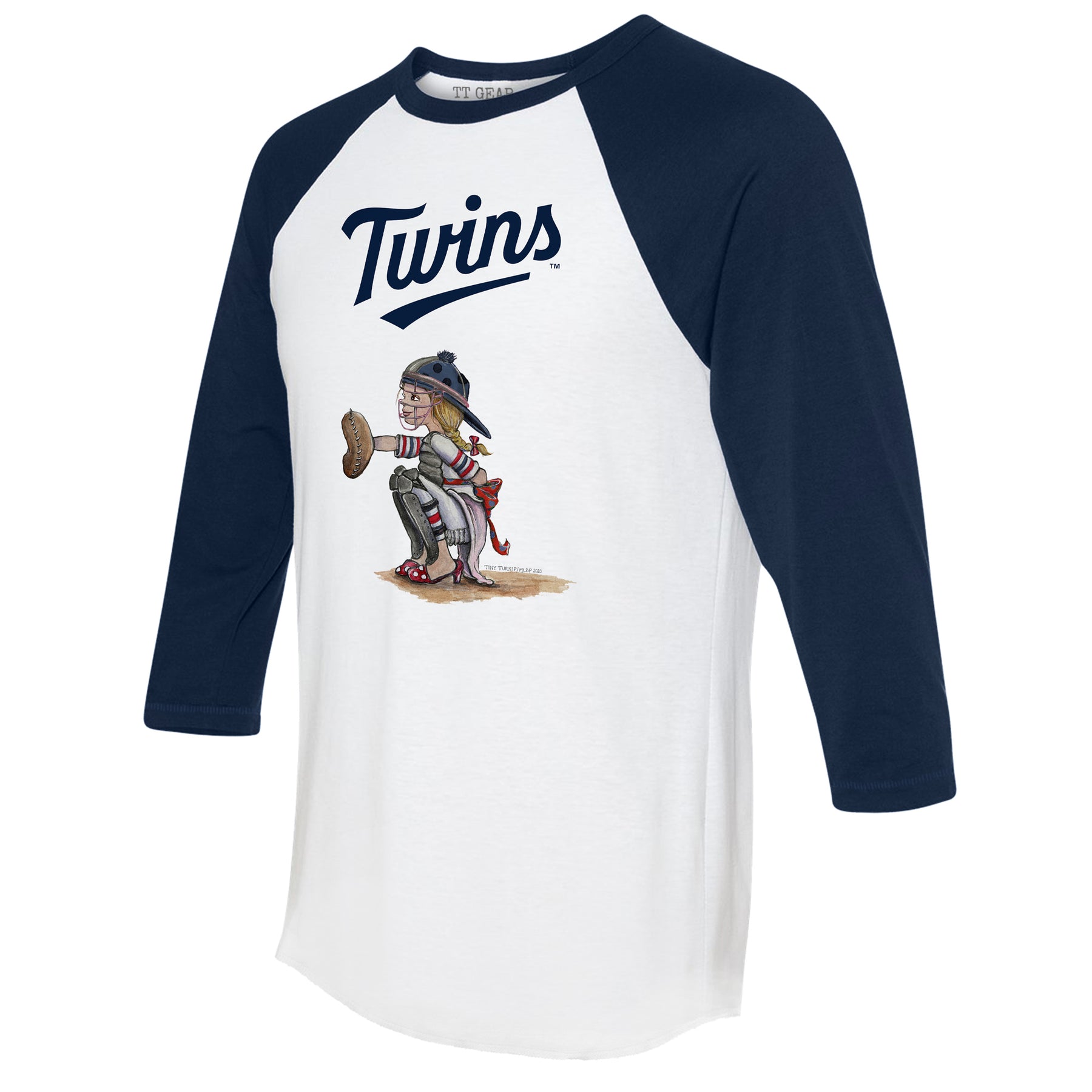 Minnesota Twins Kate the Catcher 3/4 Navy Blue Sleeve Raglan