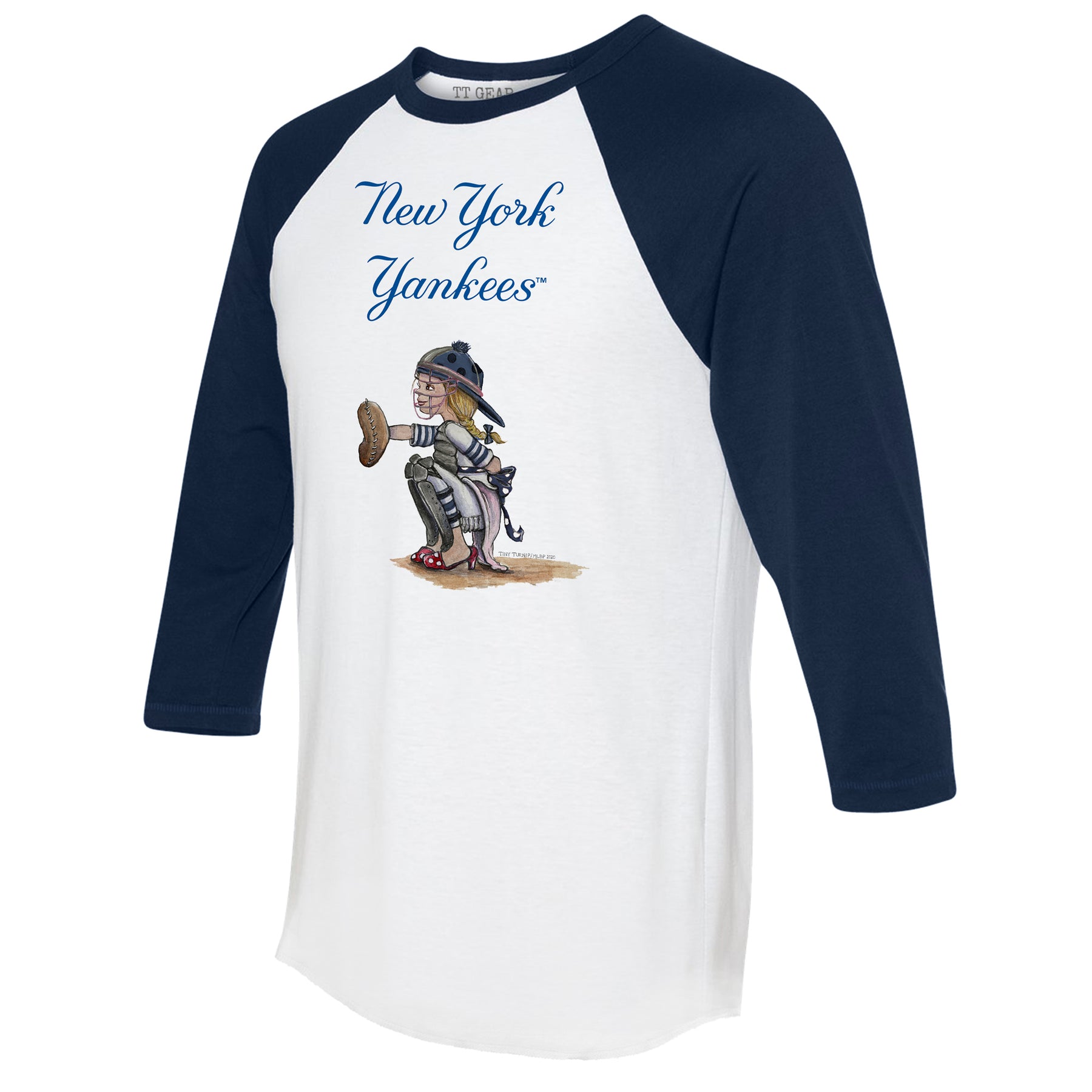 New York Yankees Kate the Catcher 3/4 Navy Blue Sleeve Raglan