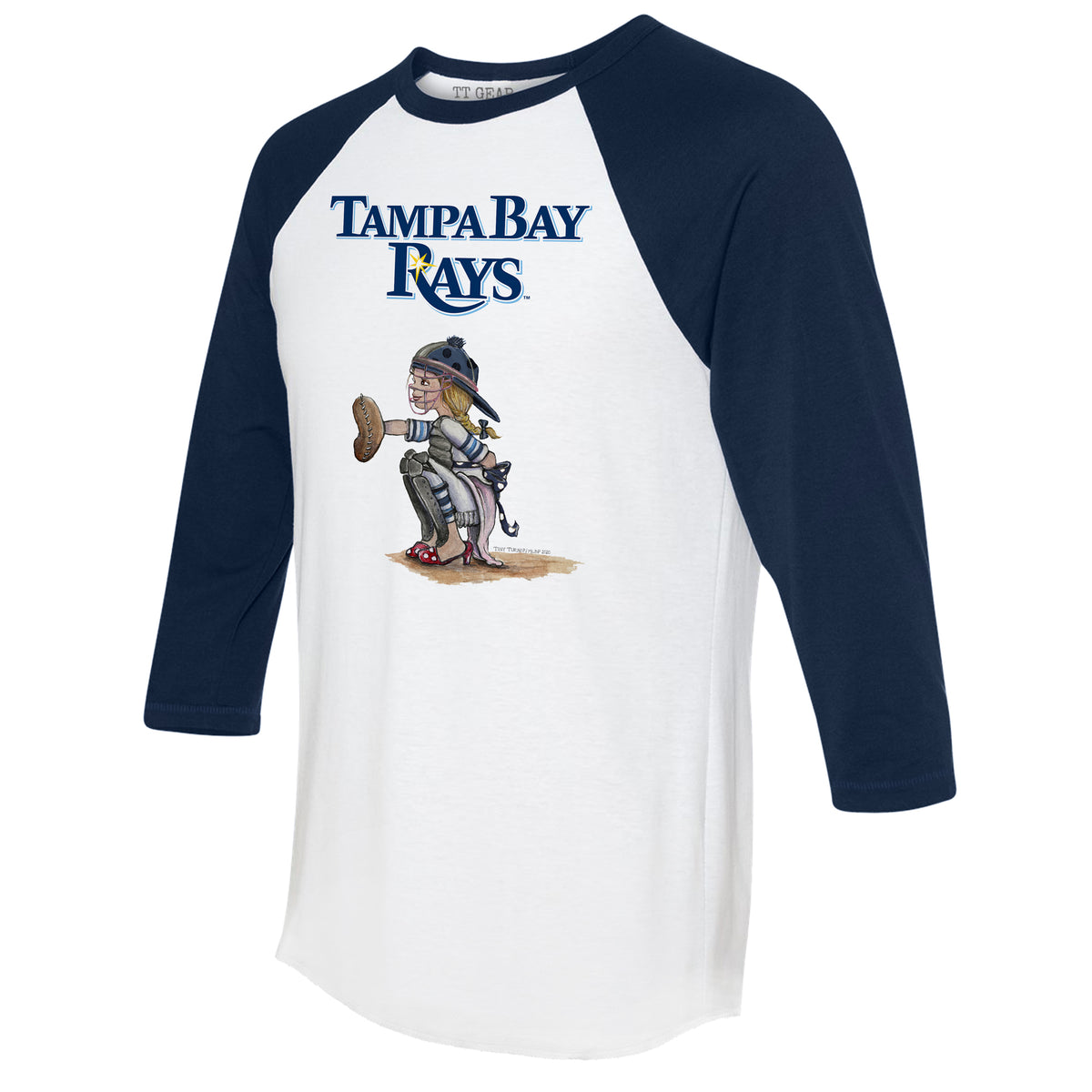 Tampa Bay Rays Kate the Catcher 3/4 Navy Blue Sleeve Raglan