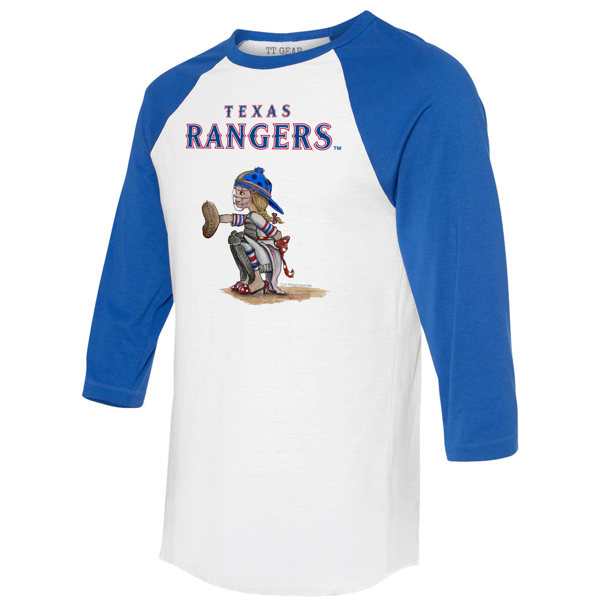 Texas Rangers Kate the Catcher 3/4 Royal Blue Sleeve Raglan