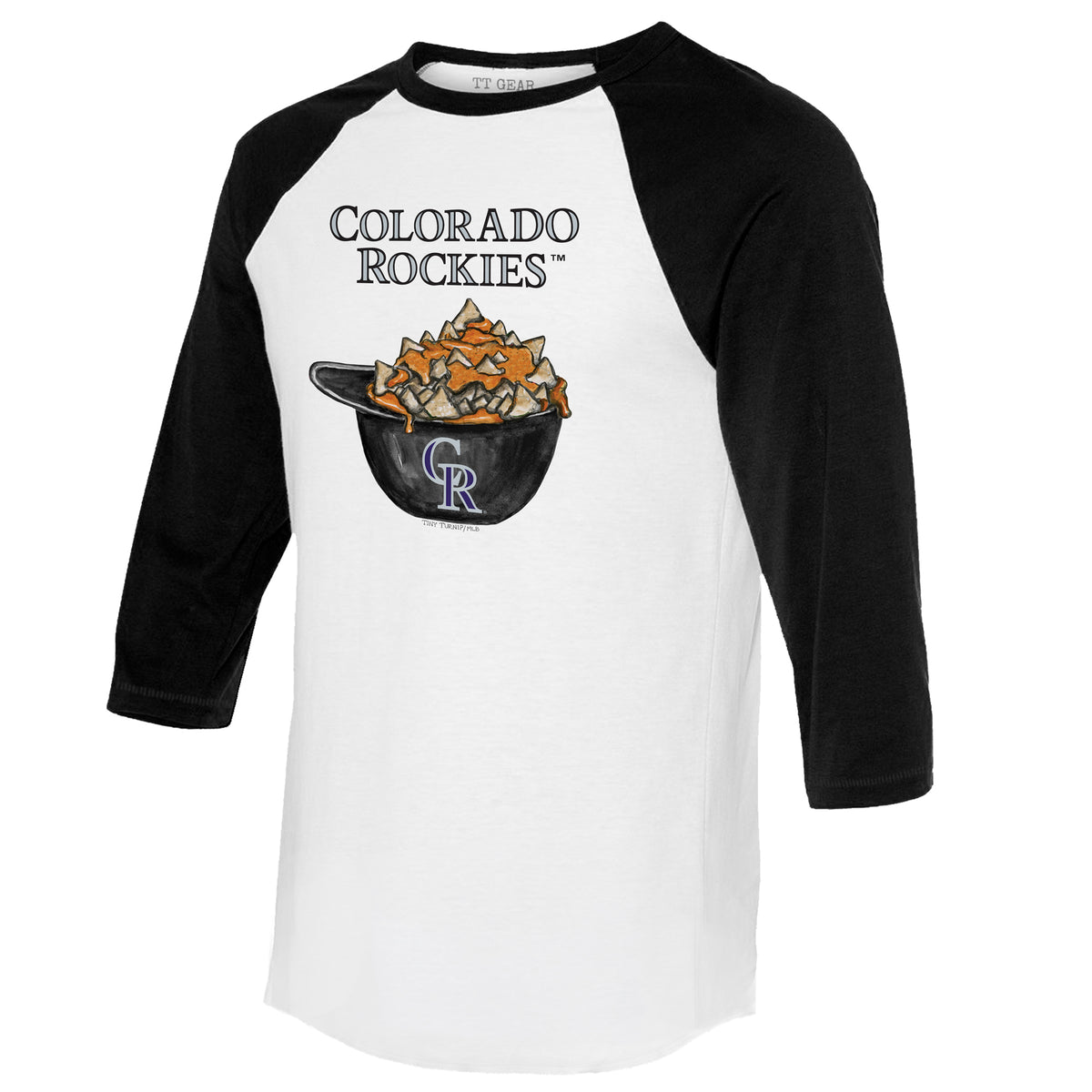 Colorado Rockies Nacho Helmet 3/4 Black Sleeve Raglan