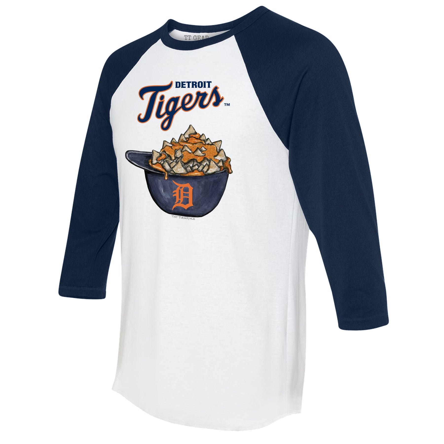 Detroit Tigers Nacho Helmet 3/4 Navy Blue Sleeve Raglan