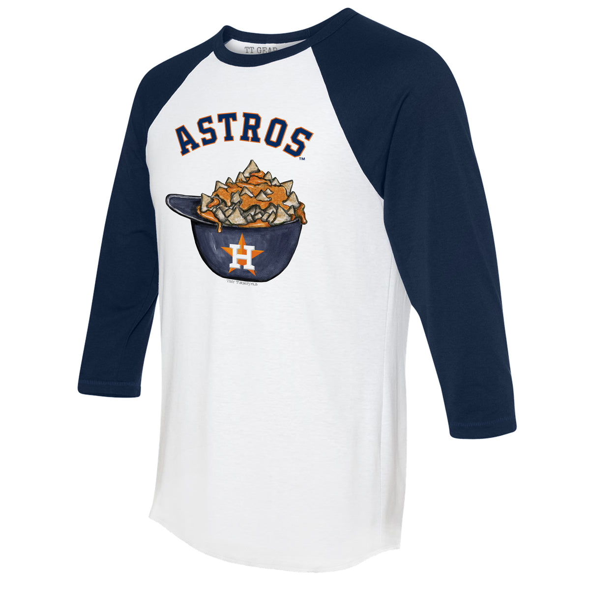 Houston Astros Nacho Helmet 3/4 Navy Blue Sleeve Raglan