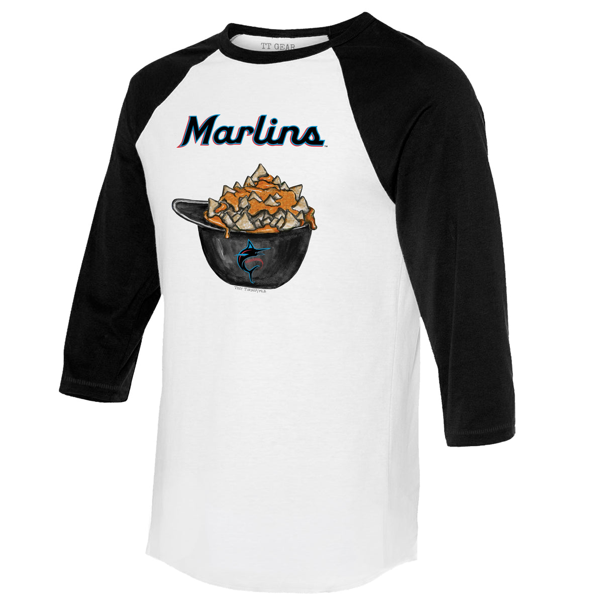 Miami Marlins Nacho Helmet 3/4 Black Sleeve Raglan