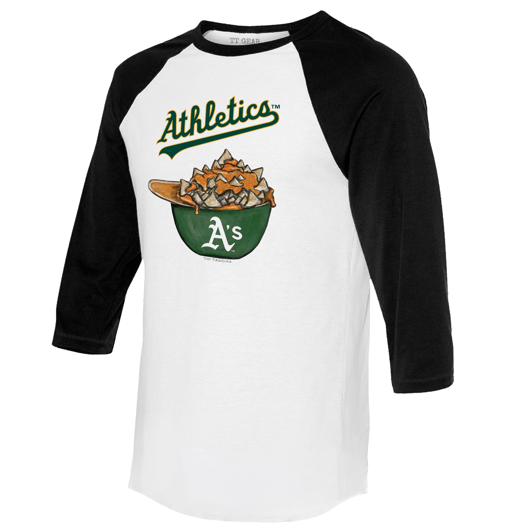 Oakland Athletics Nacho Helmet 3/4 Black Sleeve Raglan