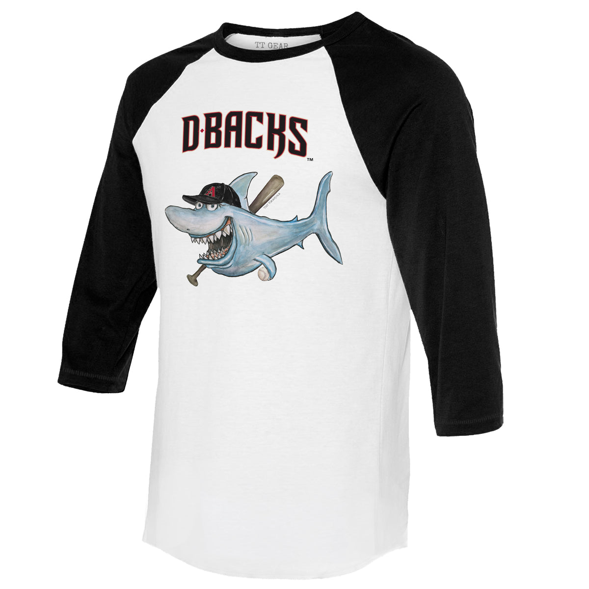 Arizona Diamondbacks Shark 3/4 Black Sleeve Raglan