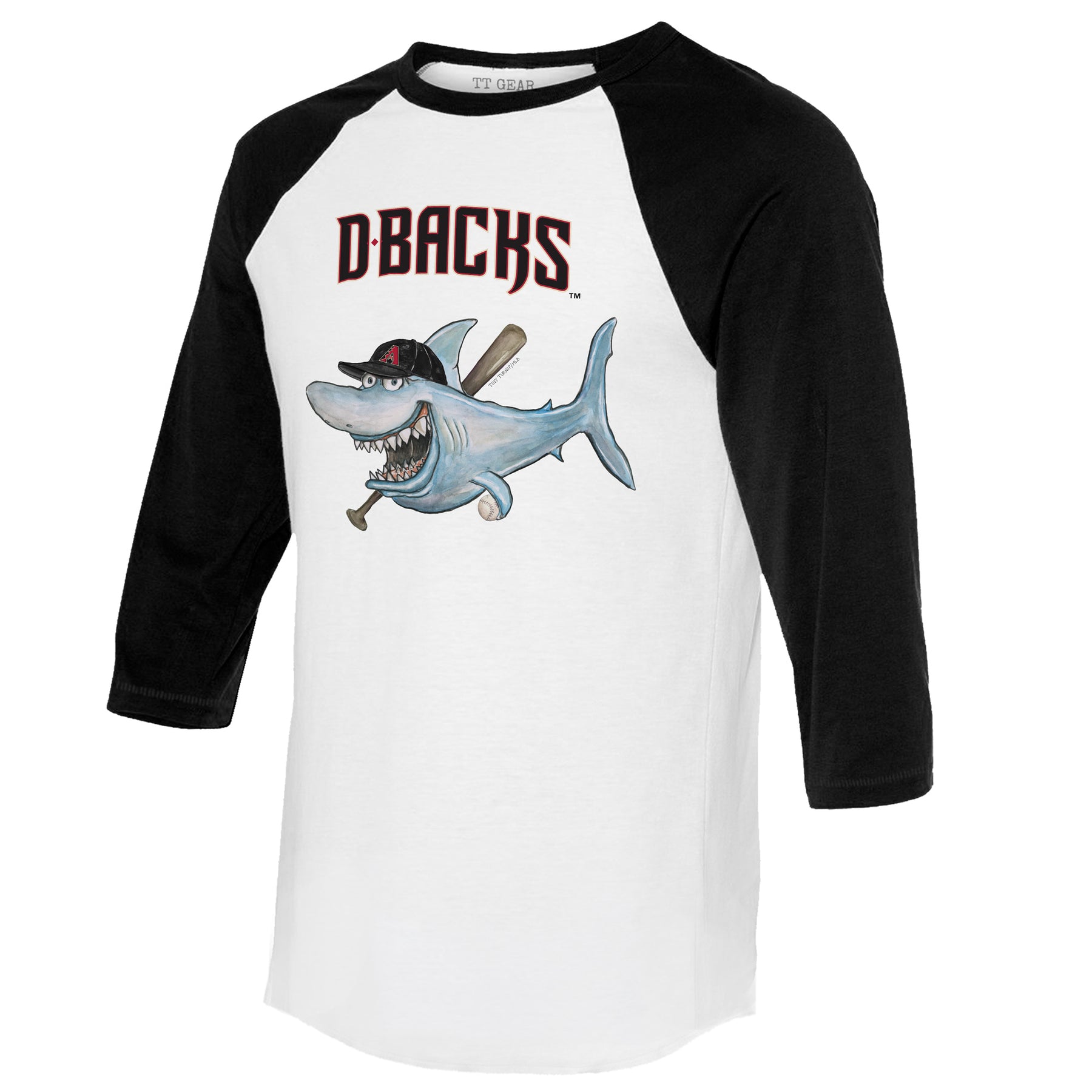 Arizona Diamondbacks Shark 3/4 Black Sleeve Raglan