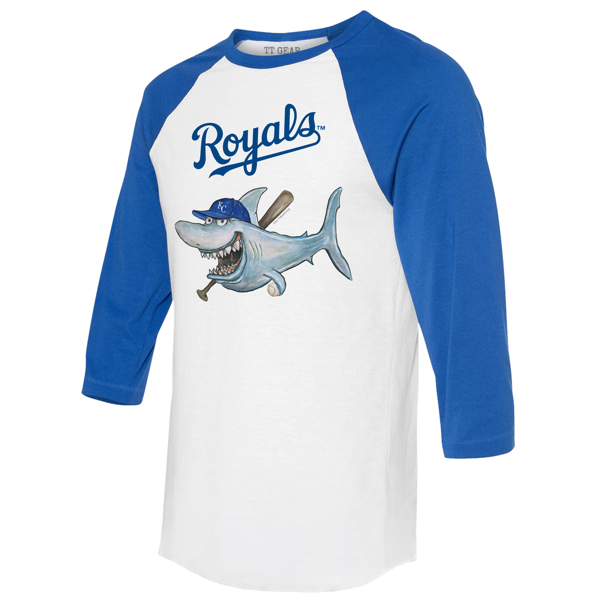 Kansas City Royals Shark 3/4 Royal Blue Sleeve Raglan