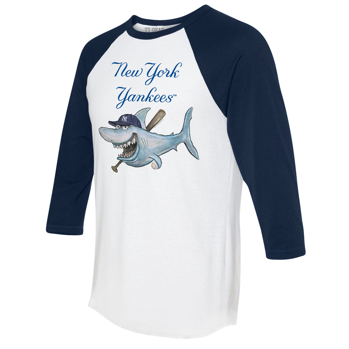 New York Yankees Shark 3/4 Navy Blue Sleeve Raglan